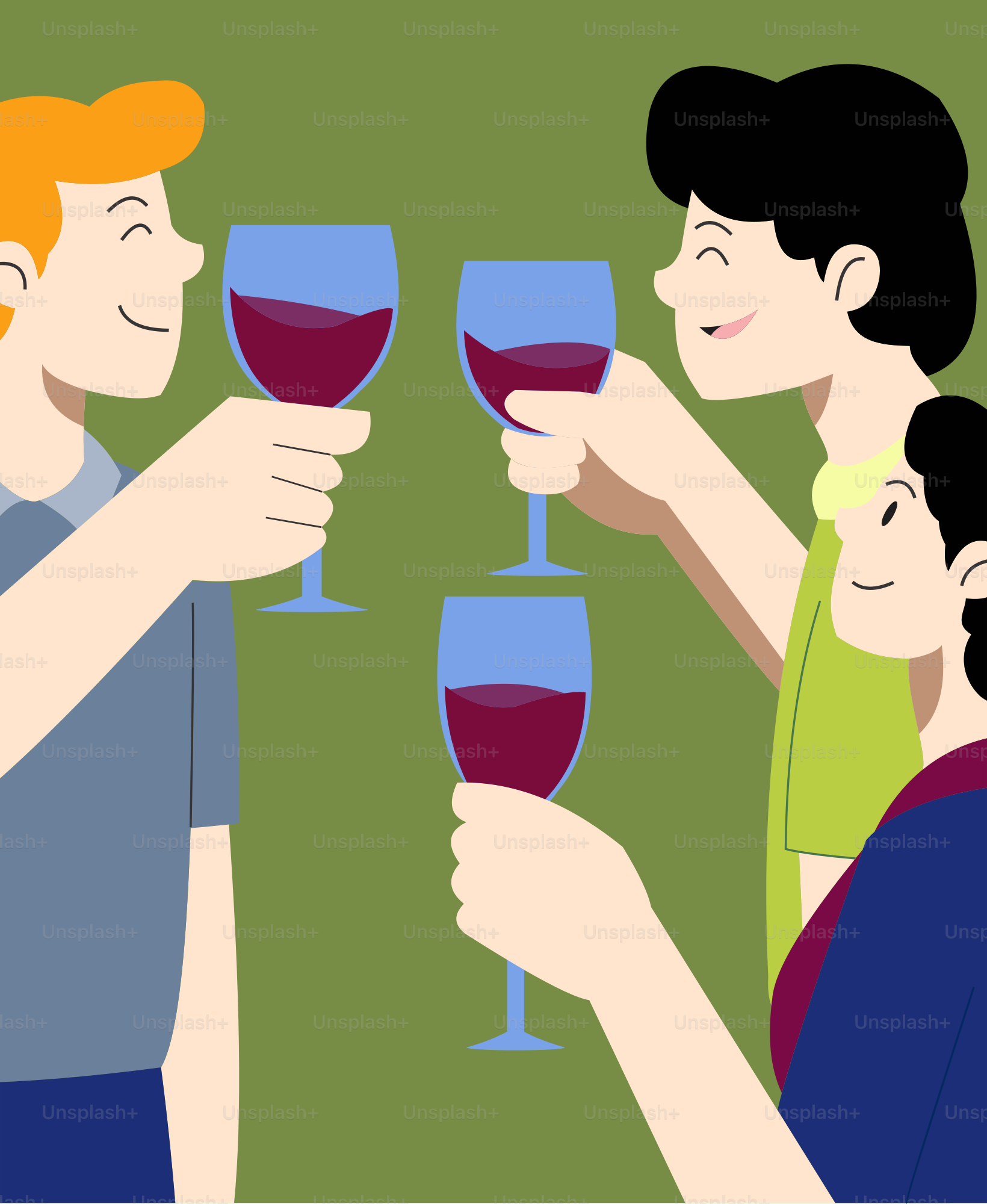 A group of people toasting with wine glasses