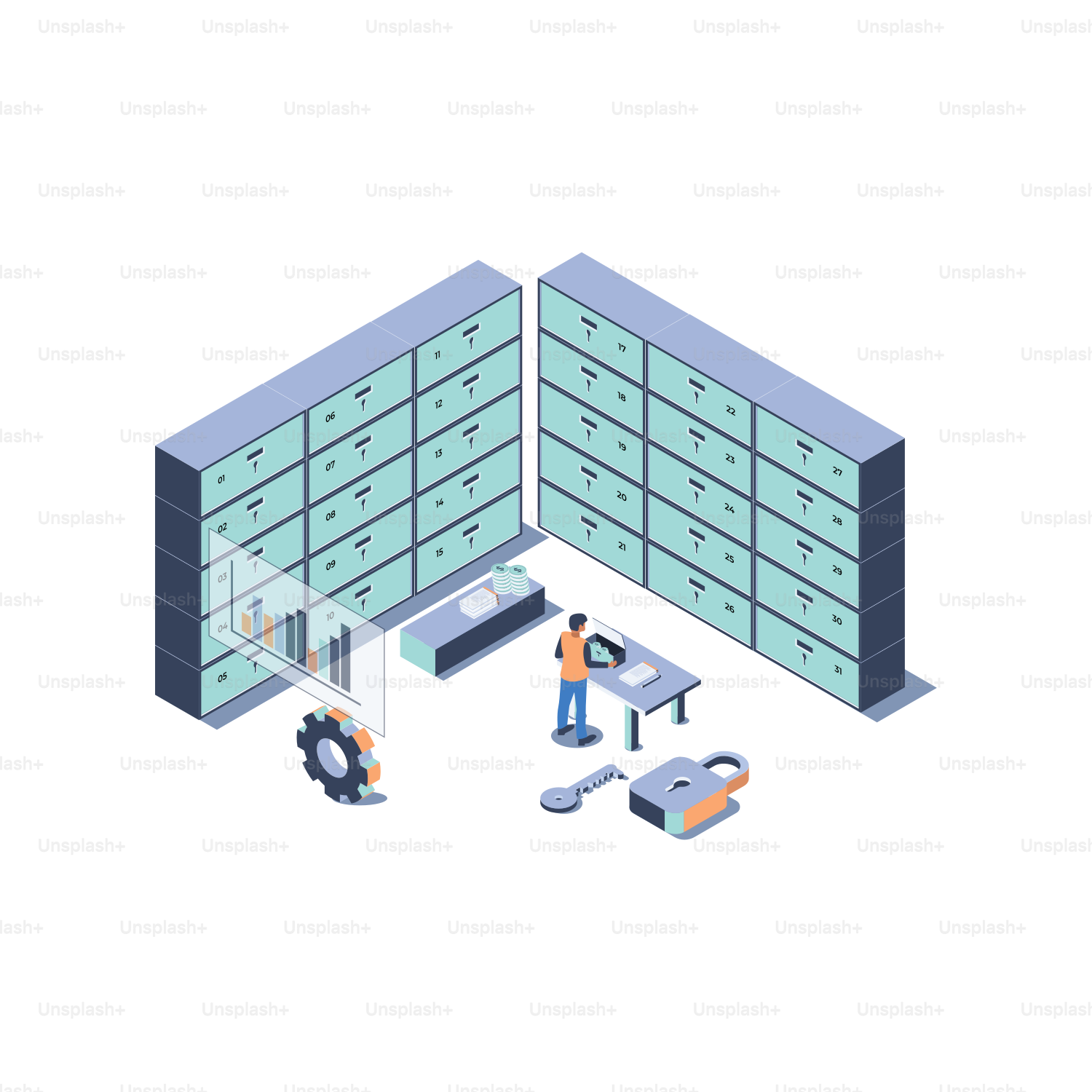 Un uomo in piedi davanti a un grande armadio