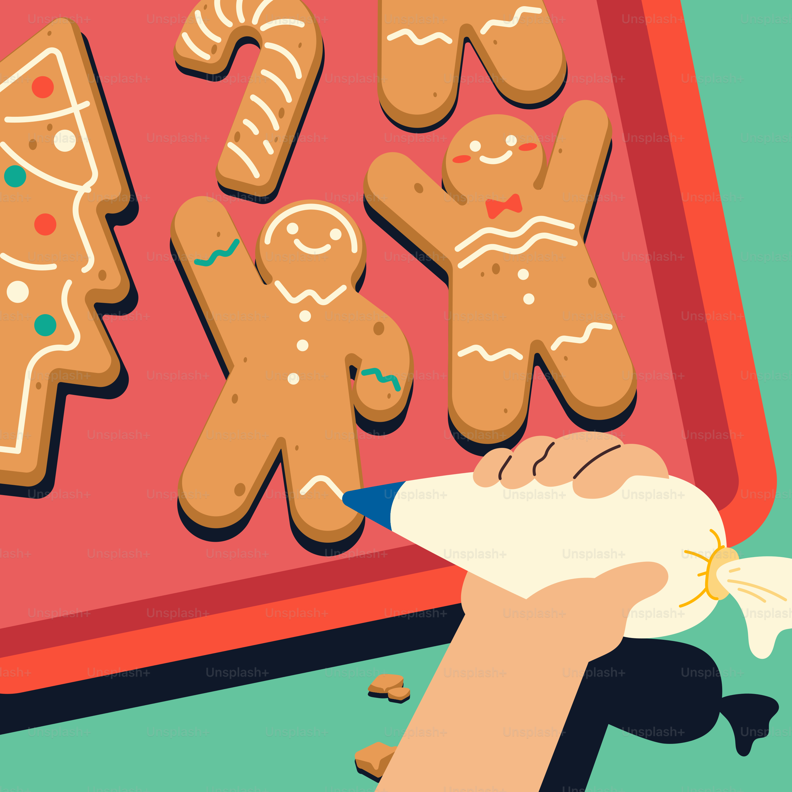 A hand is writing on a cookie sheet