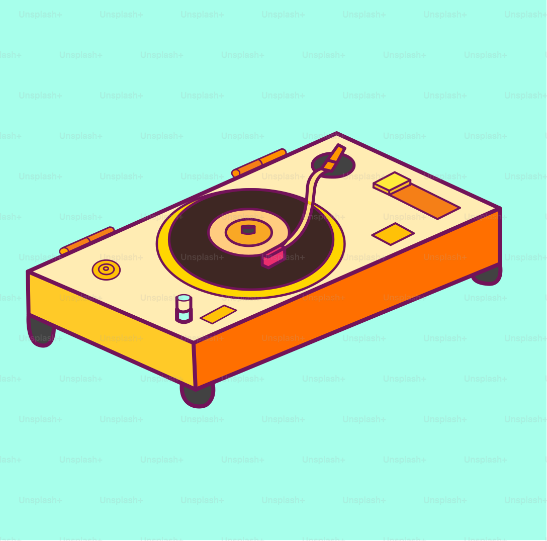 A turntable with a record player attached to it