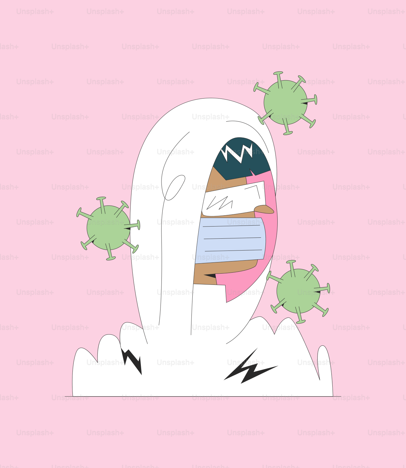 A person with a mask on their face