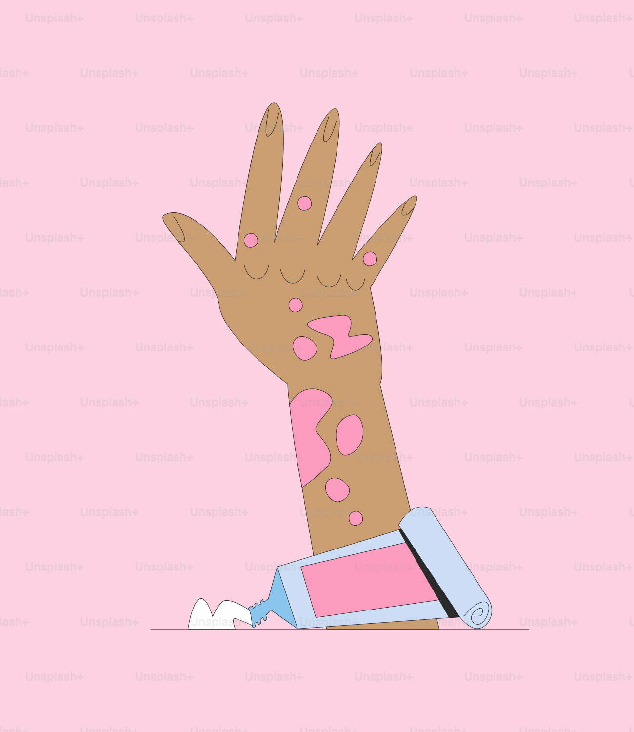 A hand reaching out from a pile of toilet paper