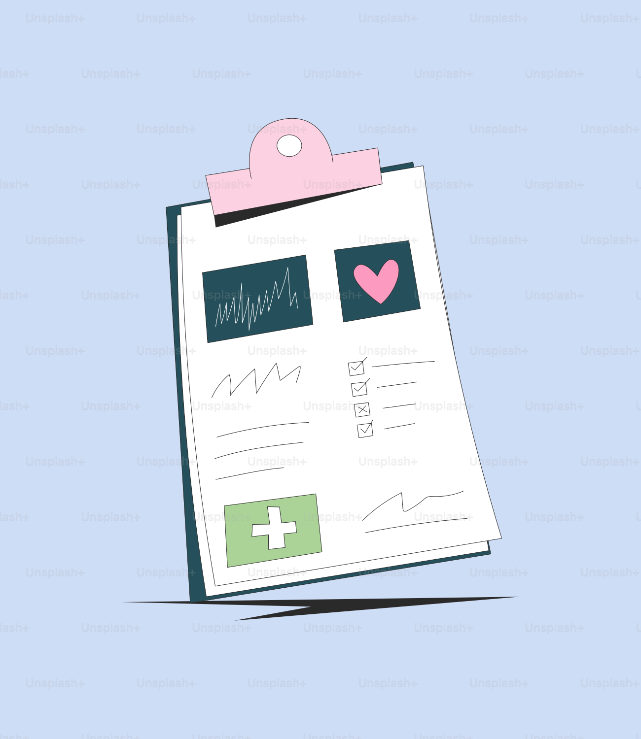 하트 모양이 그려진 클립보드 벡터 – Unsplash의 의사 이미지, image size:3000x3462