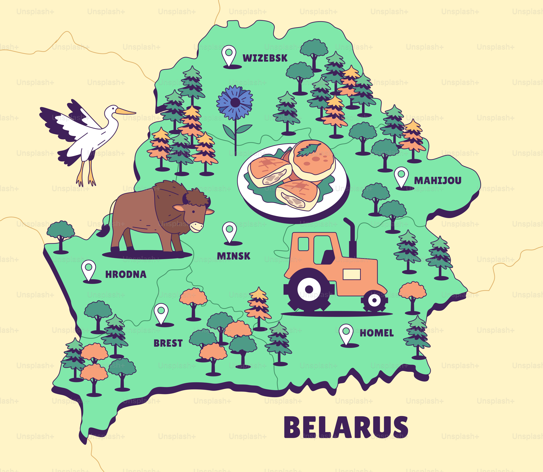 A map of the state of belarus