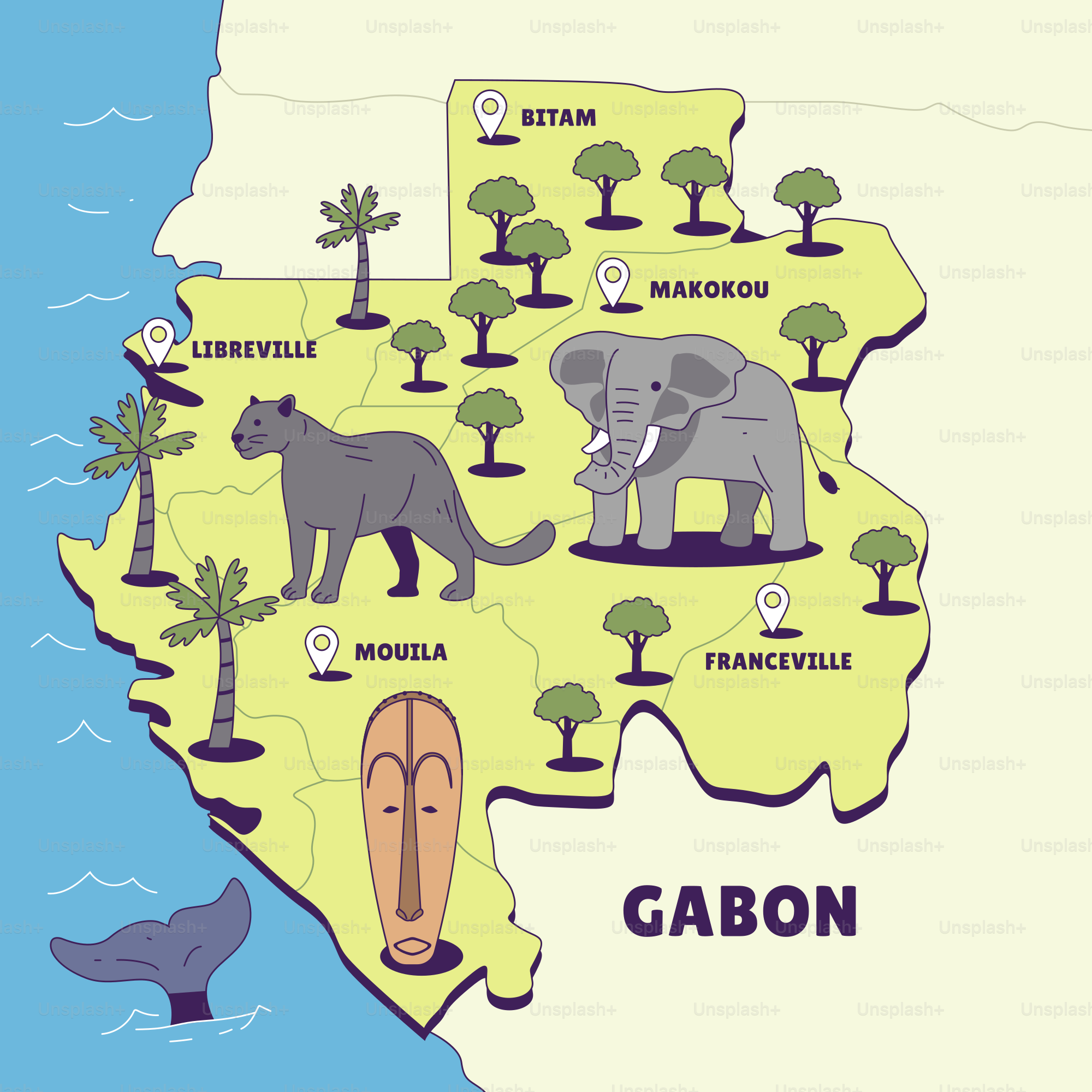 A map of the state of gabon