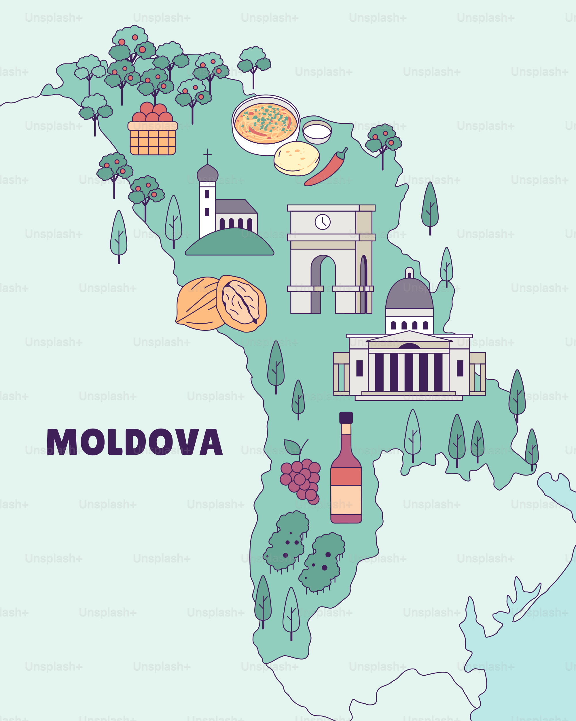 A map of the country of moldovoa