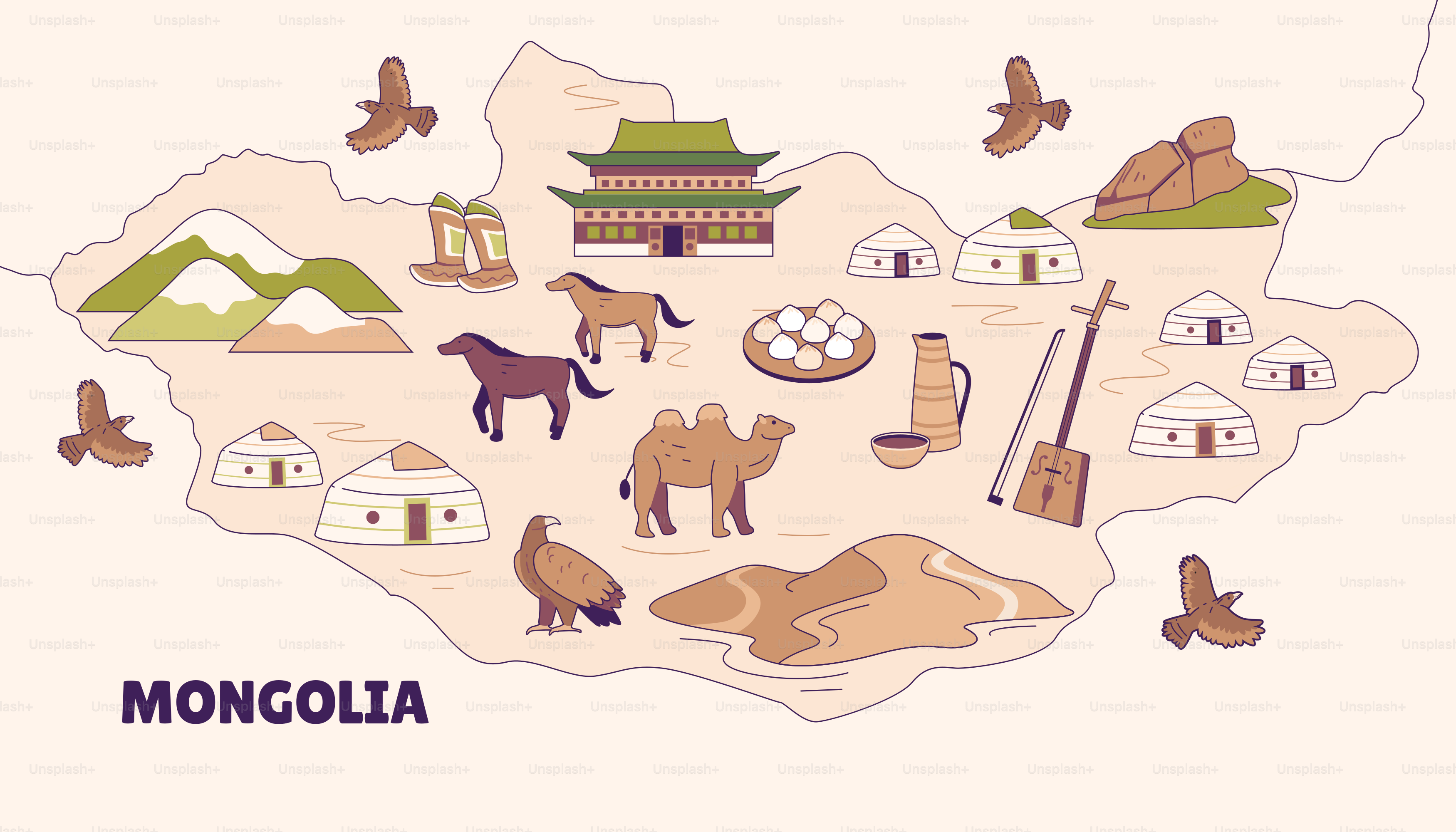 A map of a country with a lot of animals