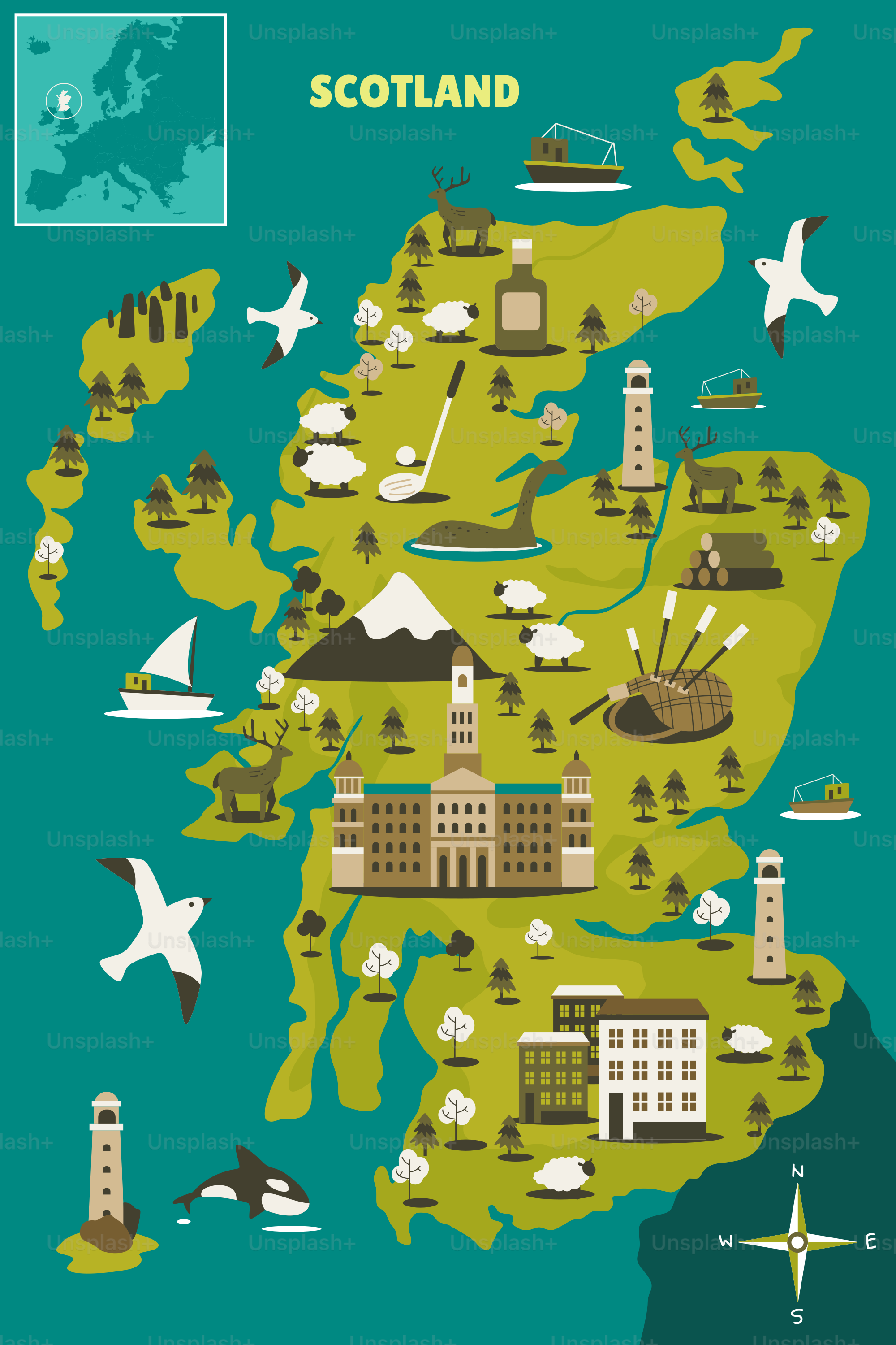 A map of the united kingdom of scotland