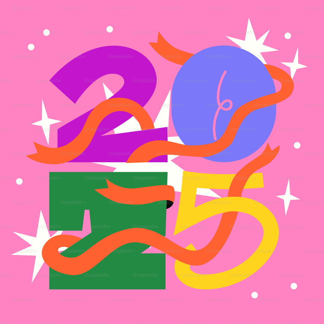 A pink background with the number five and a ball