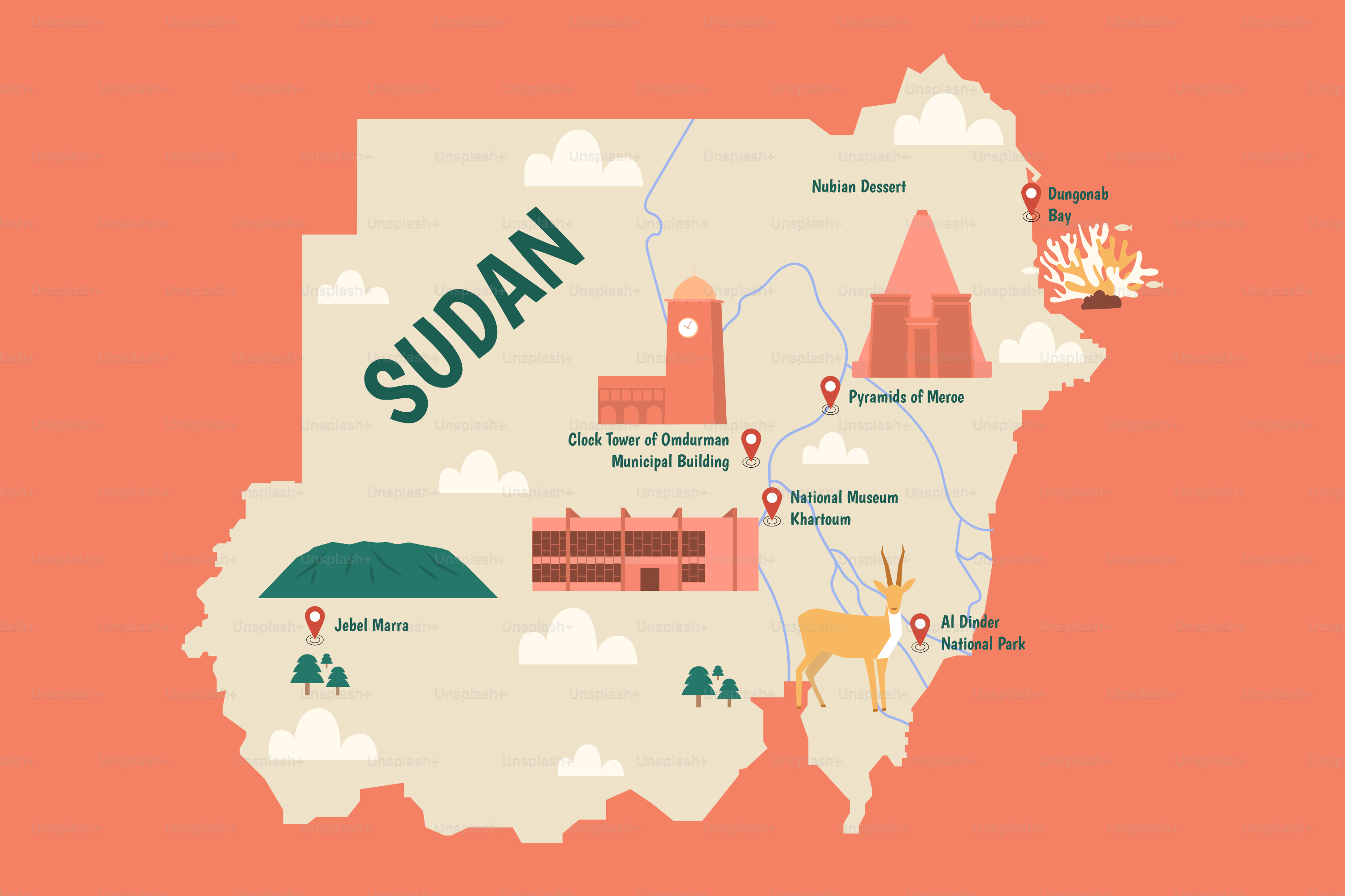 A map of the state of sudan