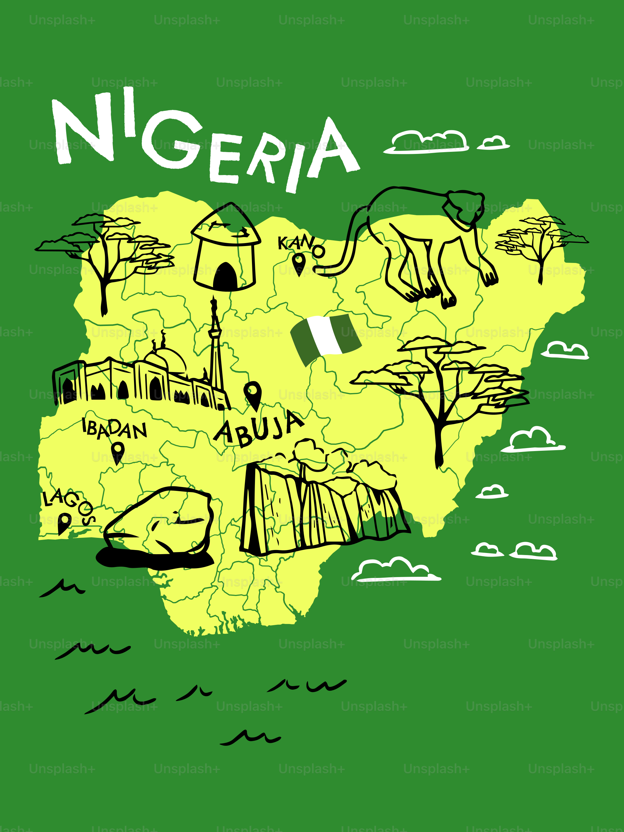 A map of the country of northern africa