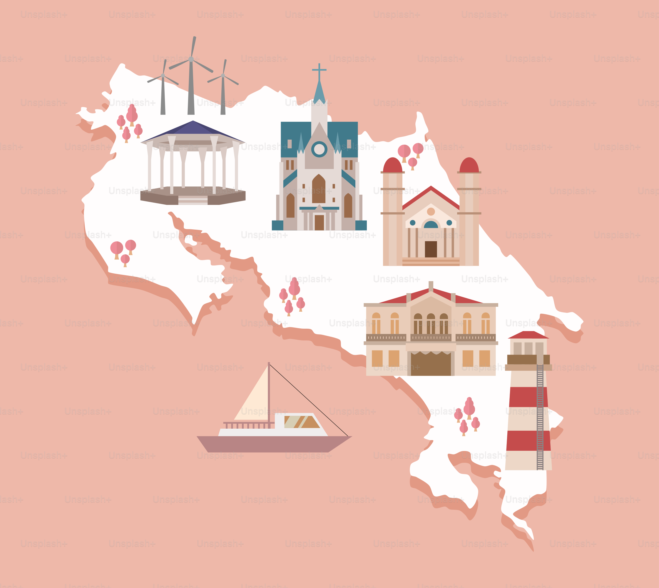 A map of the country of croatia