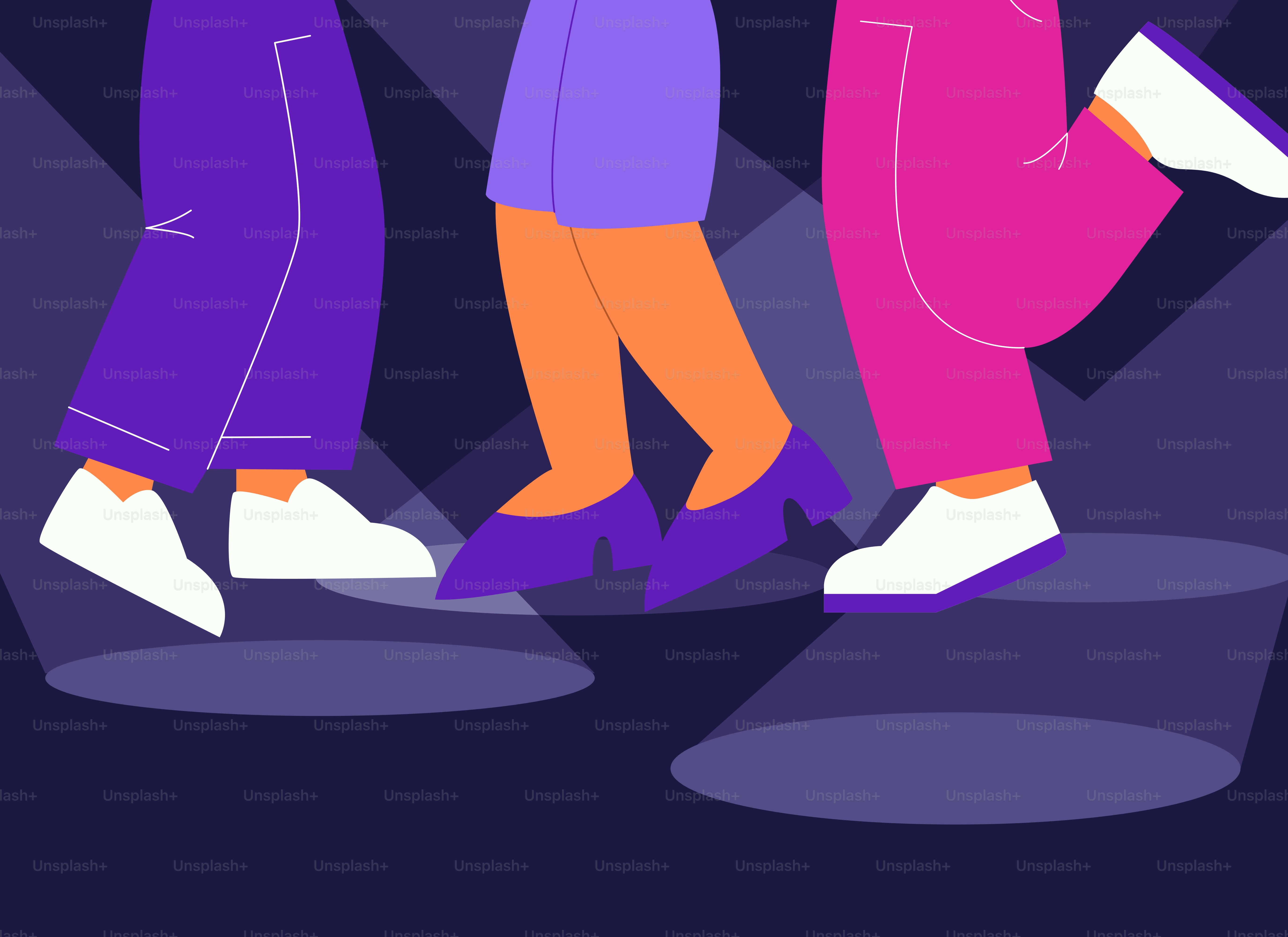 A group of people walking down a street