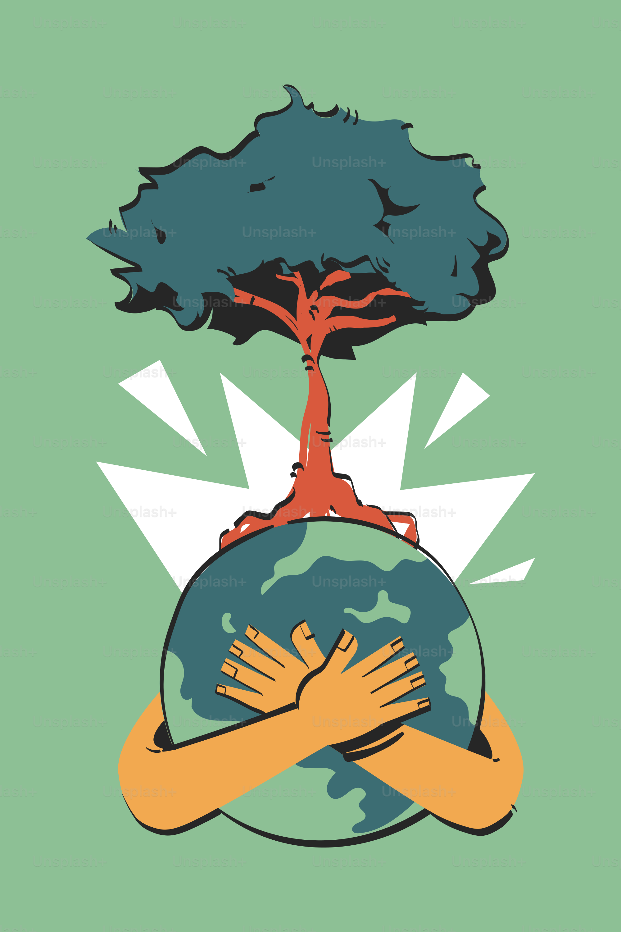 A person holding a globe with a tree on top of it