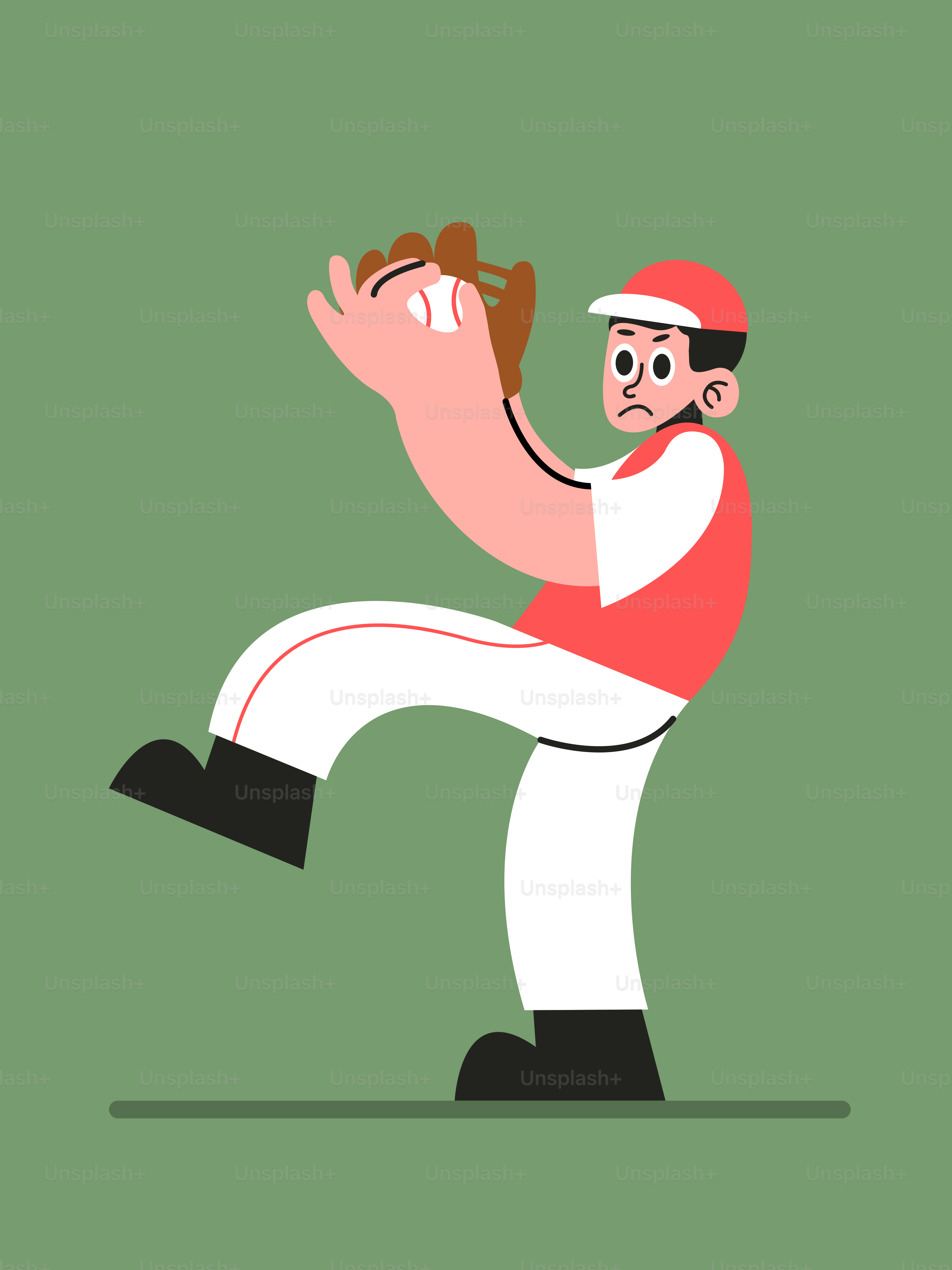 Ein Baseballspieler ist kurz davor, den Ball zu werfen