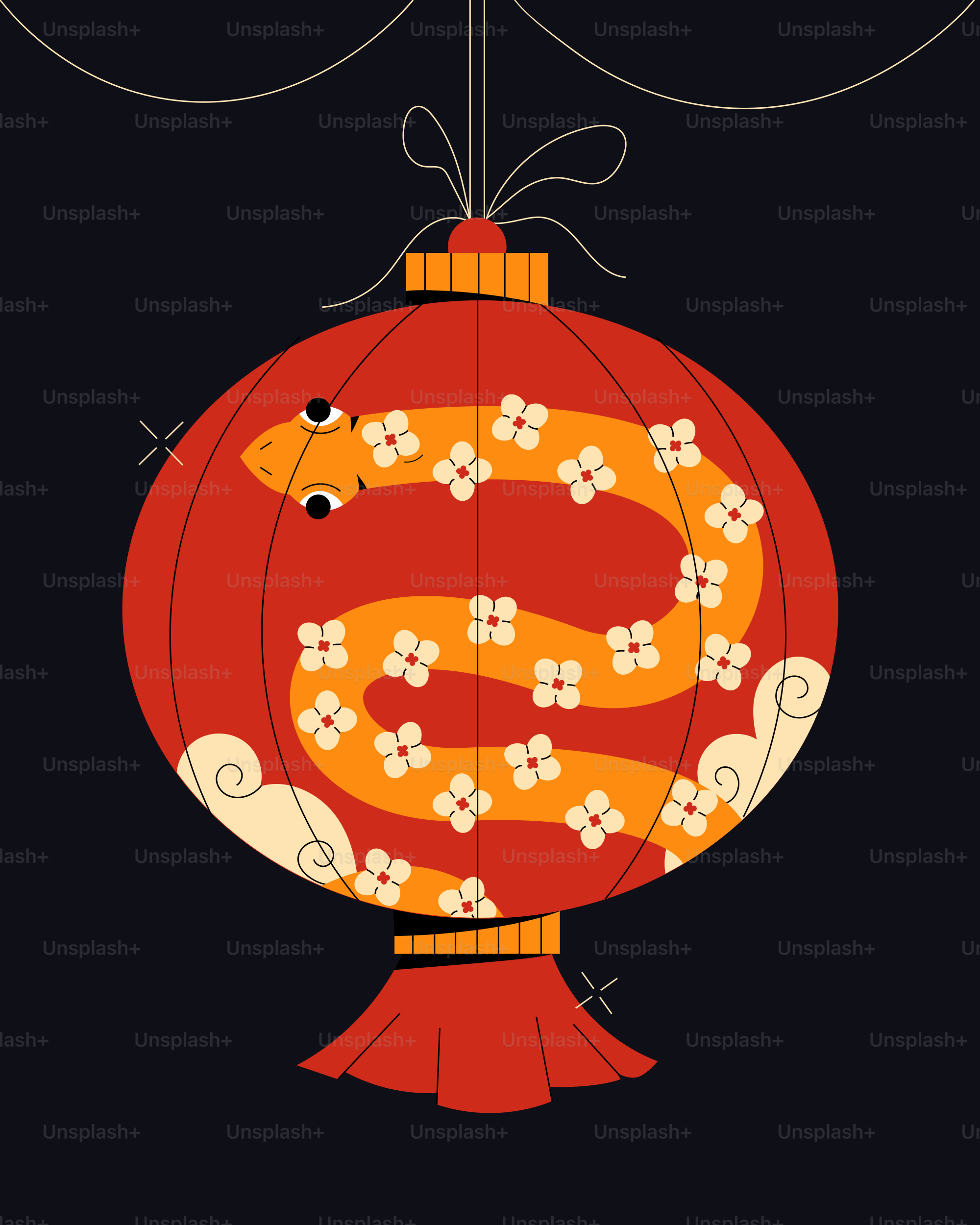 A chinese lantern with the letter s on it