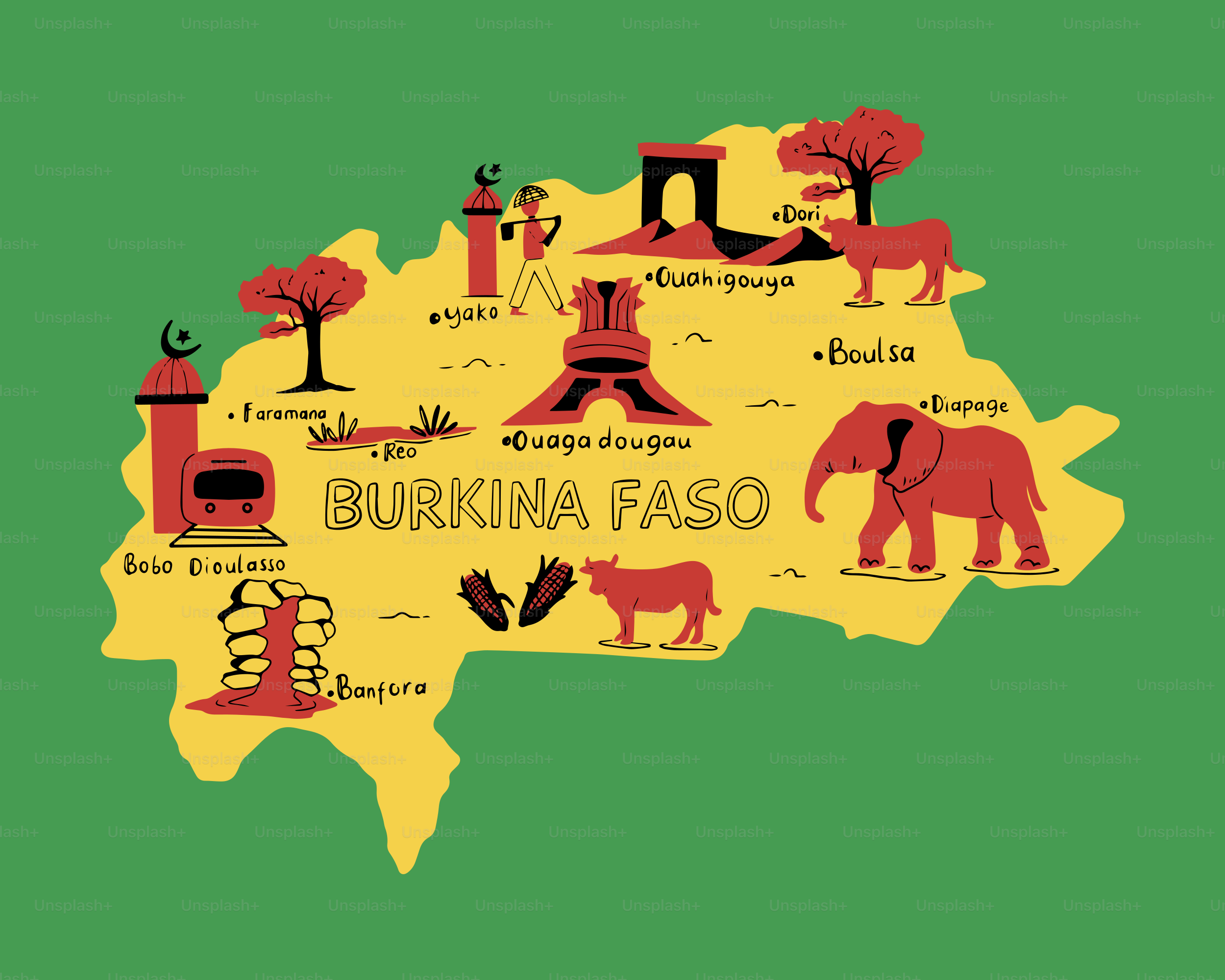 Eine Karte des Landes Burma