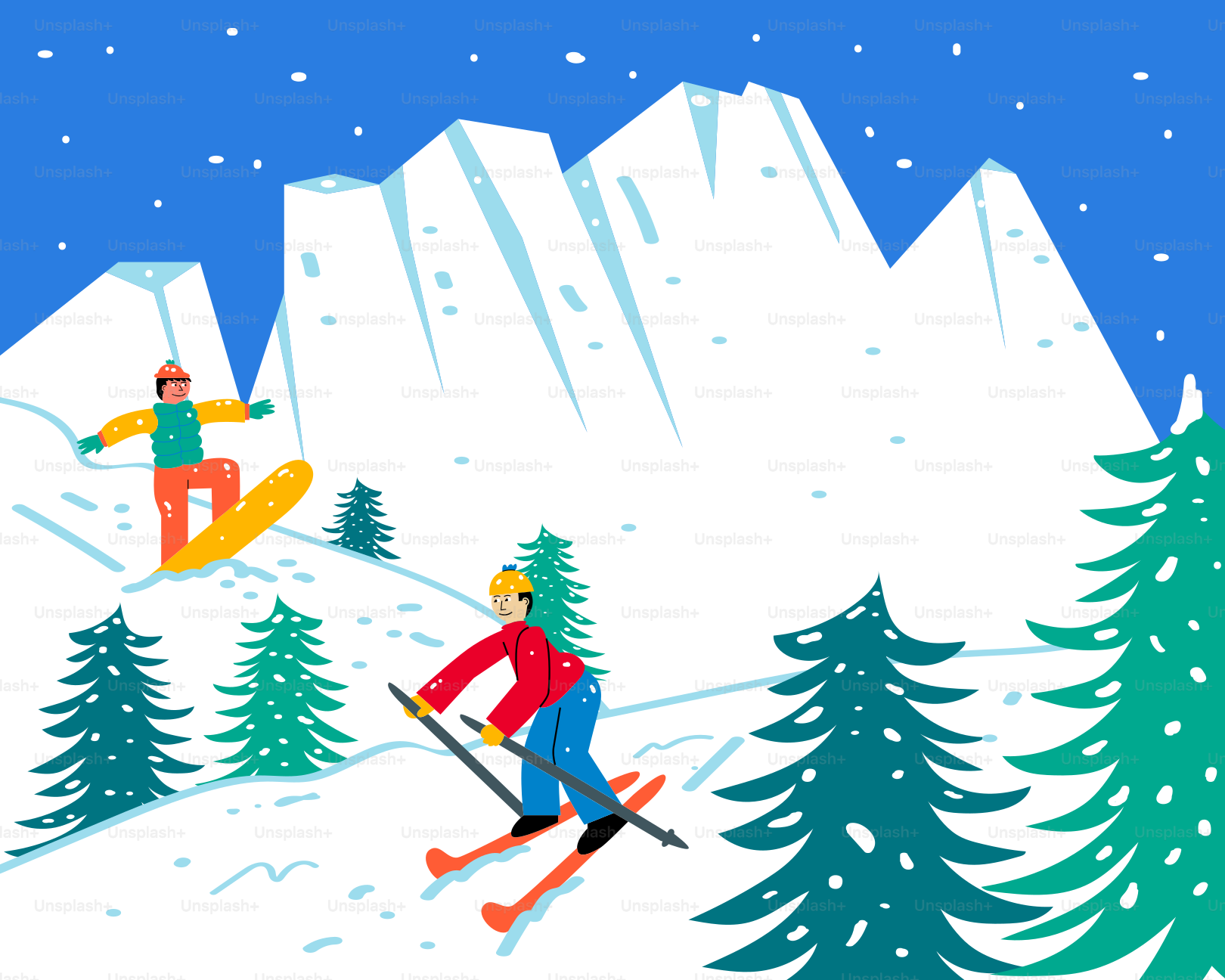 A man riding skis down a snow covered slope