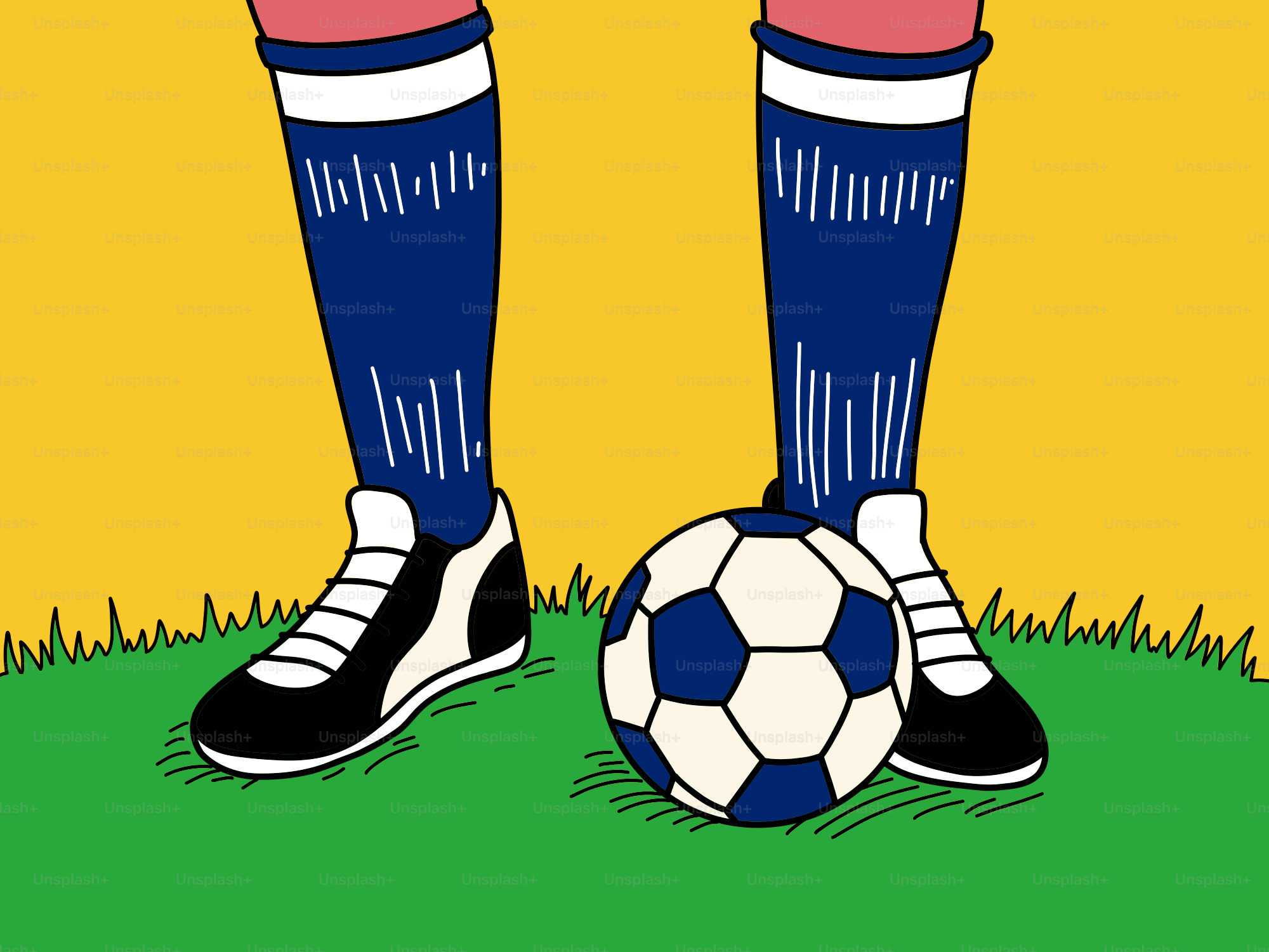 A person standing on top of a soccer ball