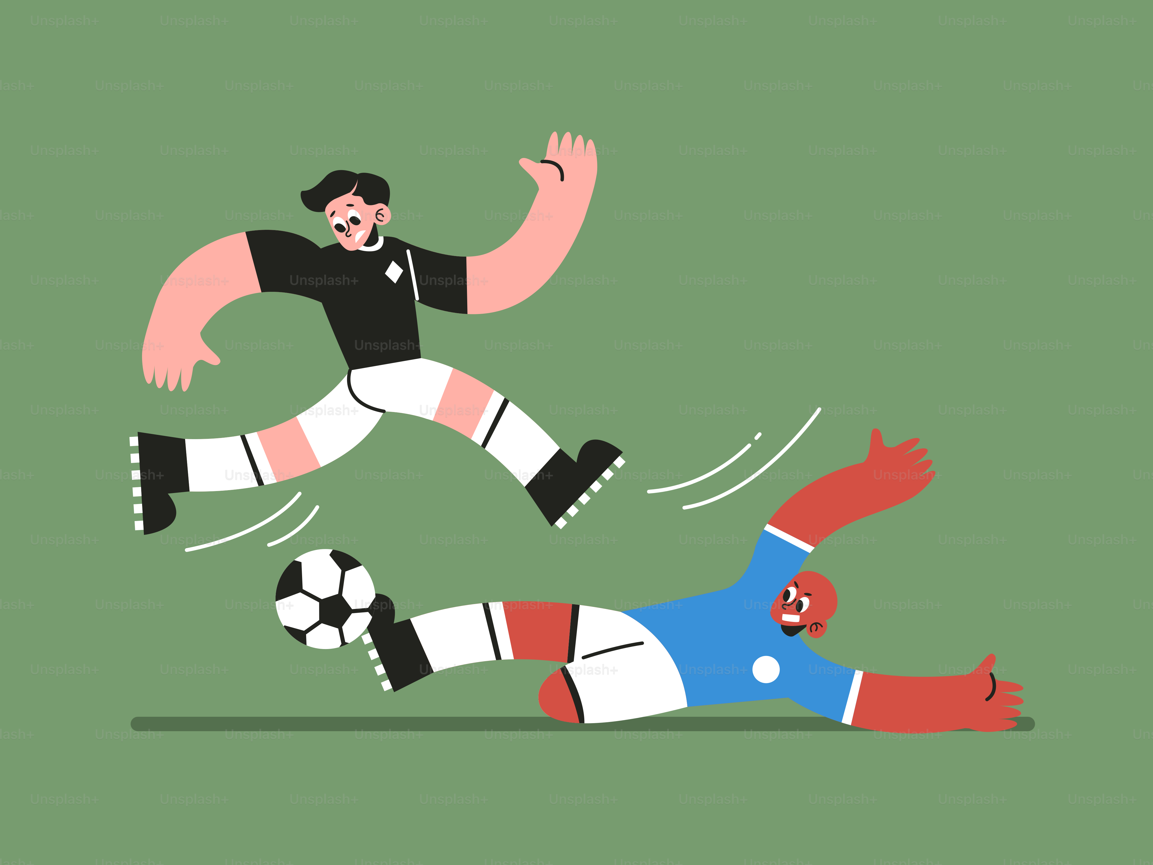 Um par de pessoas que estão jogando com uma bola de futebol