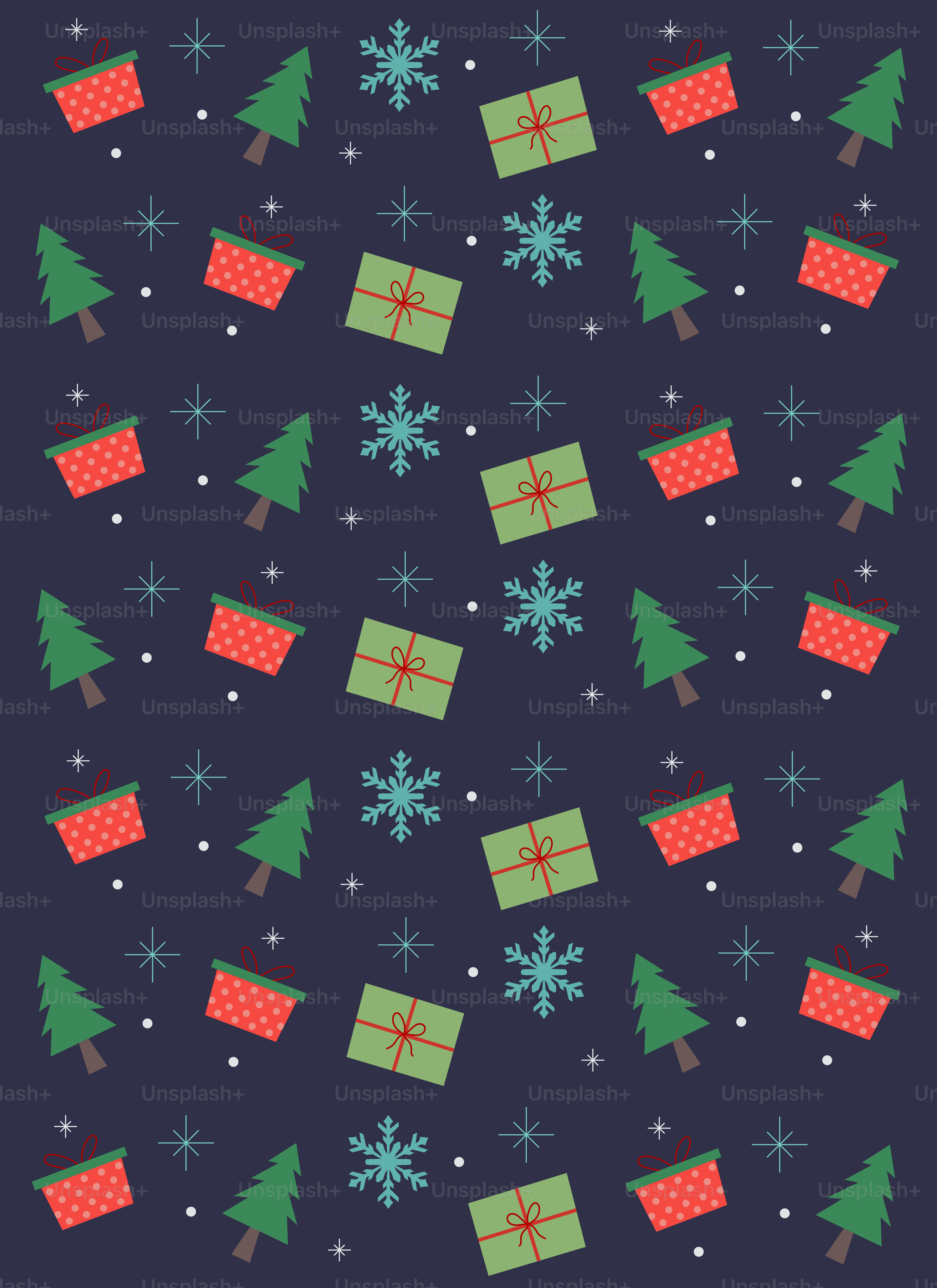 A blue background with christmas presents and snowflakes