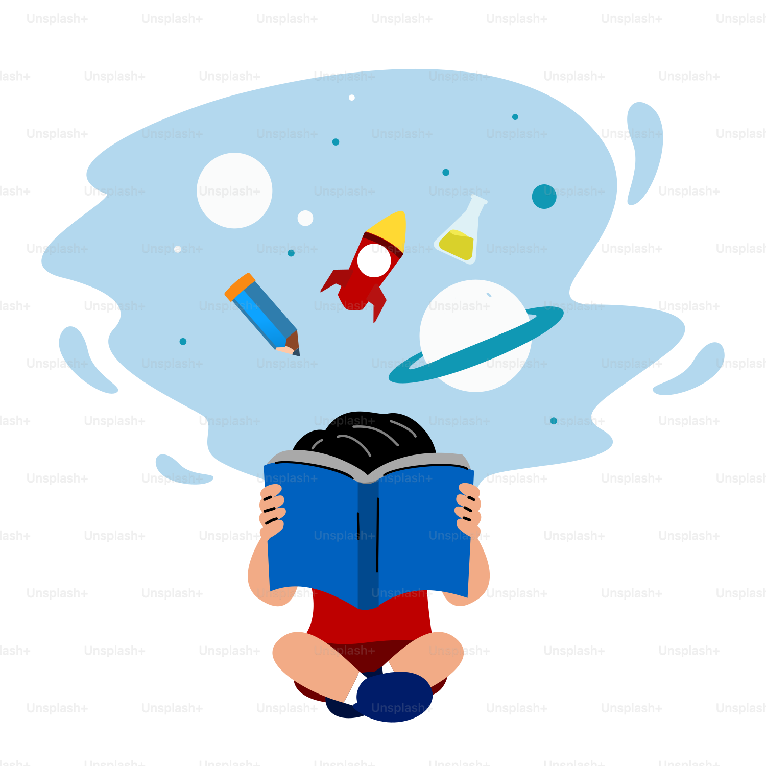 A person sitting on the ground reading a book