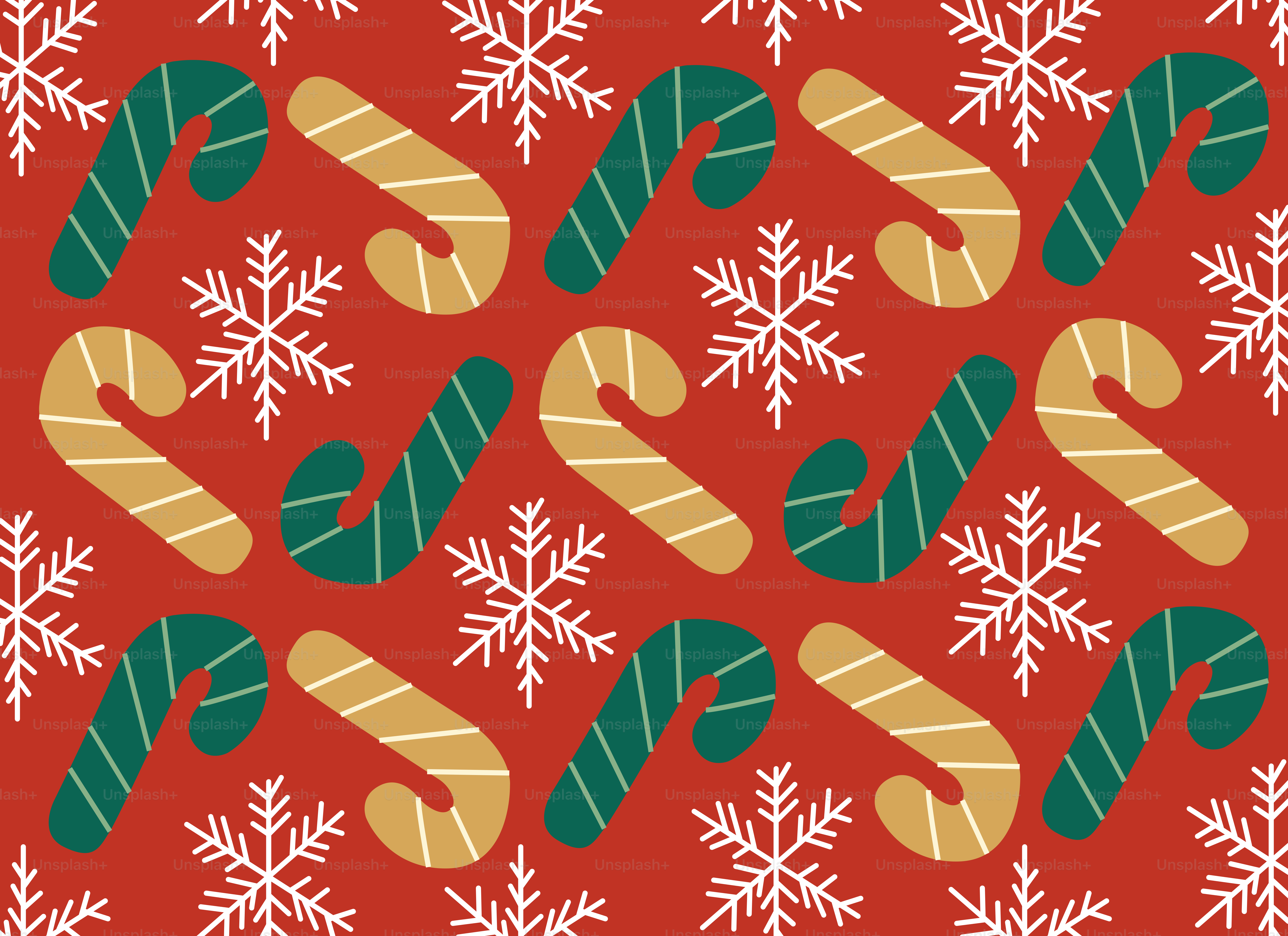 빨간색과 초록색 크리스마스 패턴에 눈송이가 그려져 있습니다 벡터 – Unsplash의 배경화면 이미지, image size:3000x2182