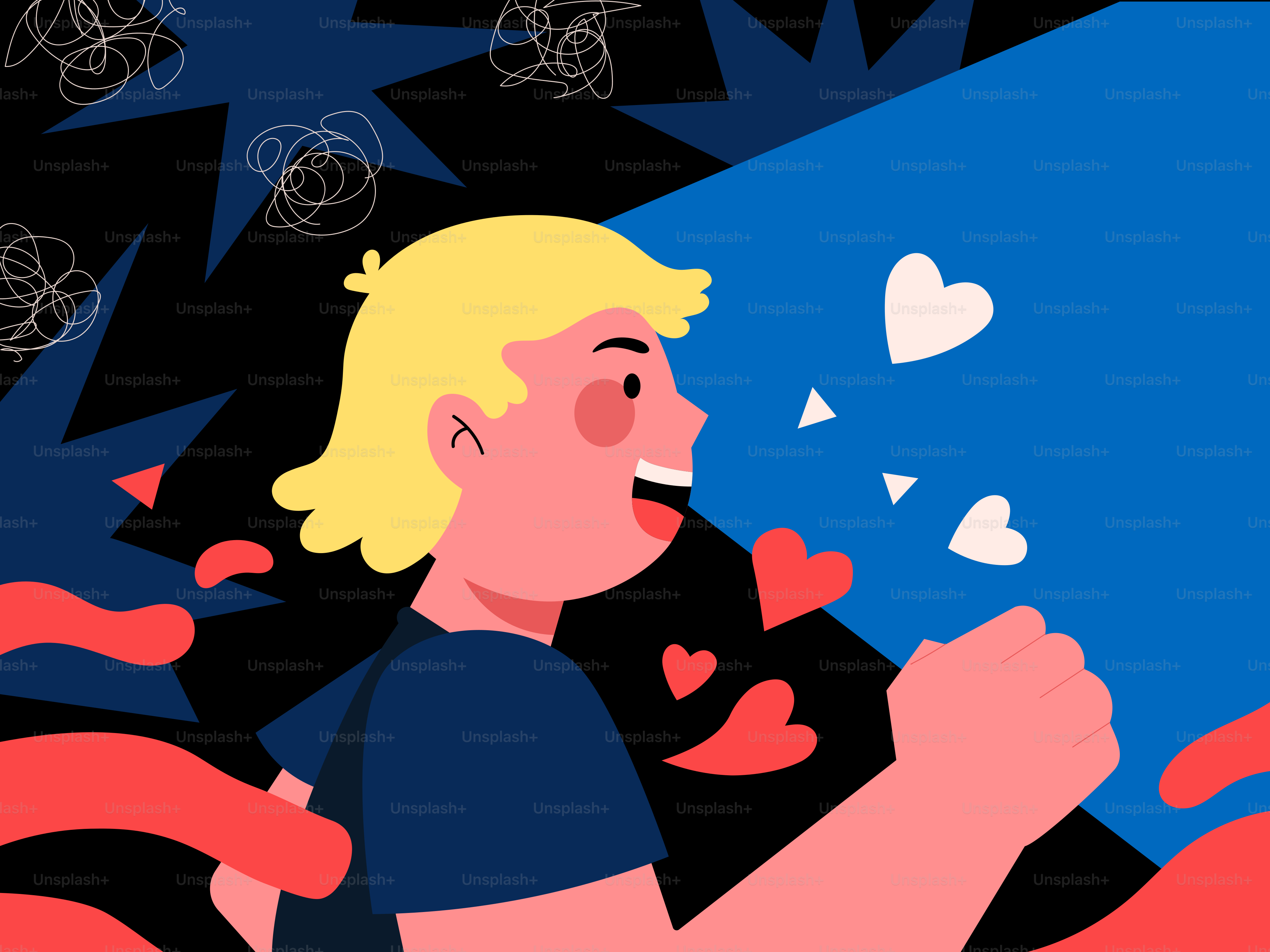 A man with blonde hair and a blue shirt