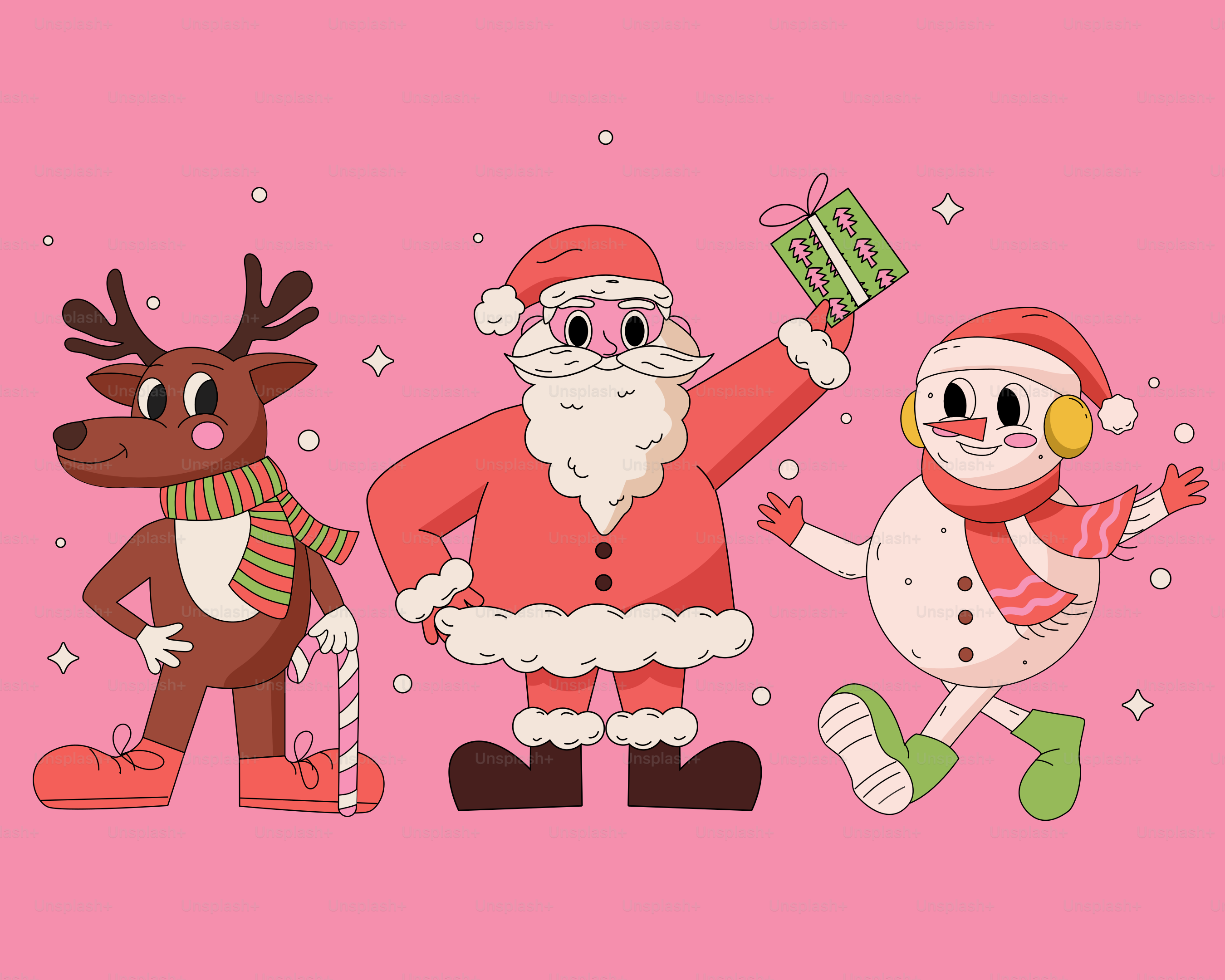 A group of cartoon characters standing next to each other