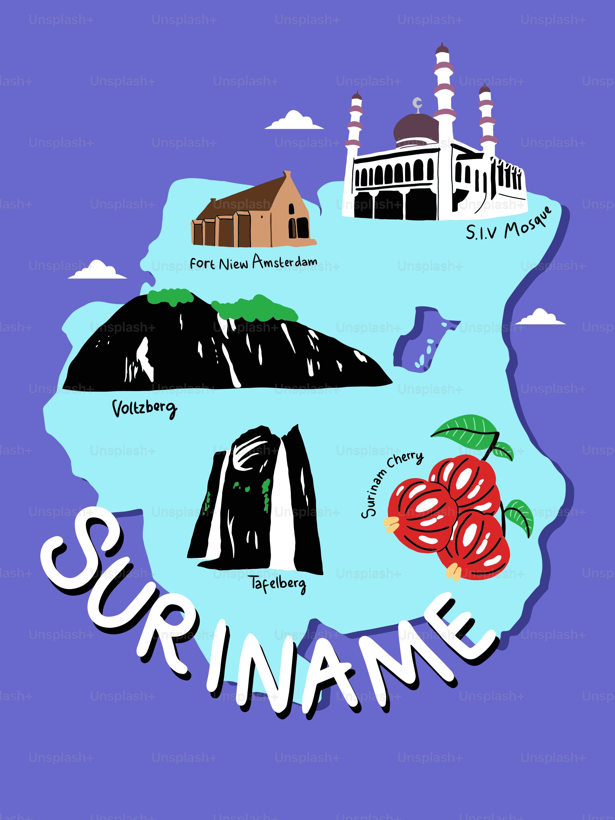 バージニア州の地図と名前