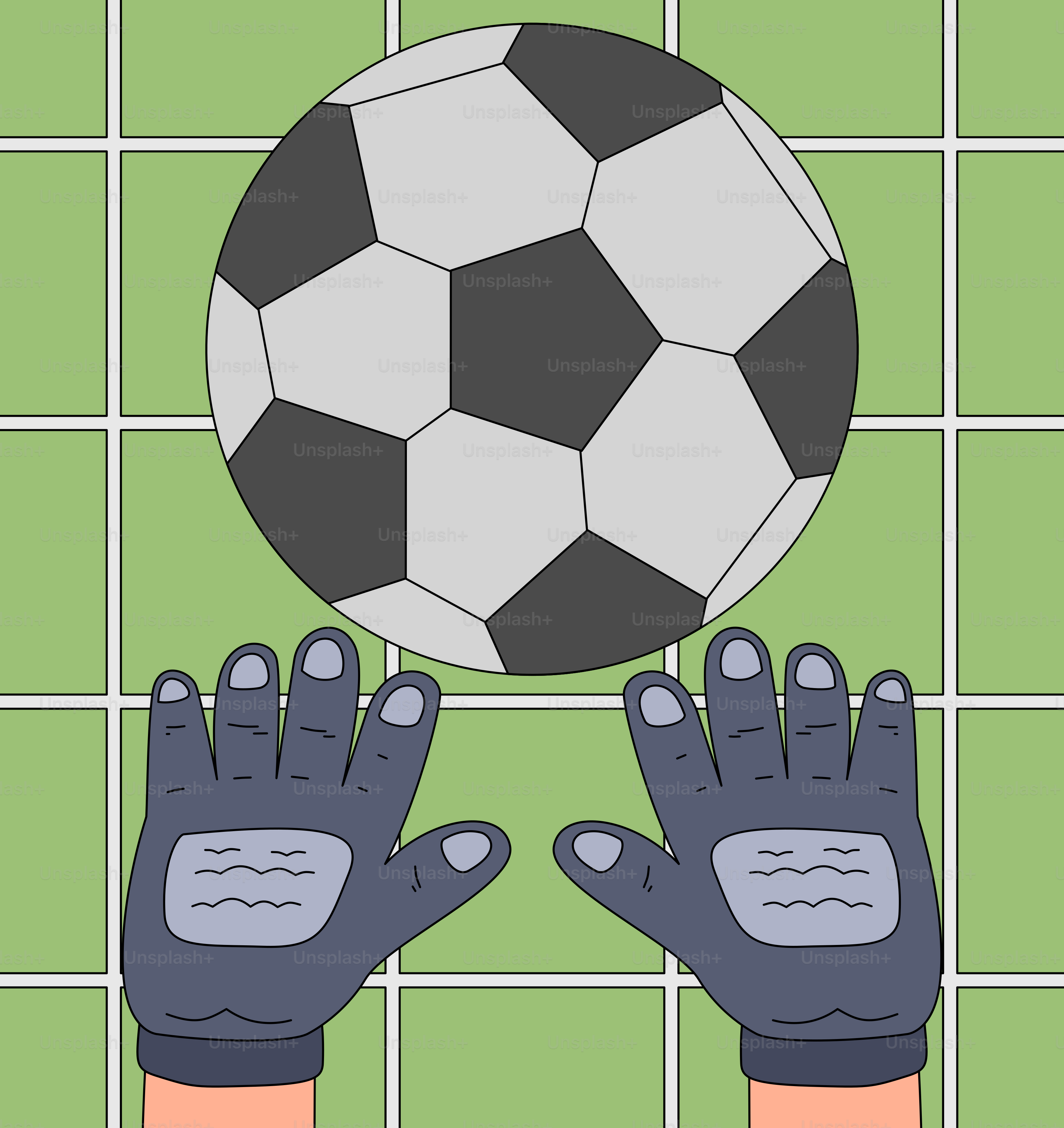Un balón de fútbol y guantes sobre un suelo de baldosas