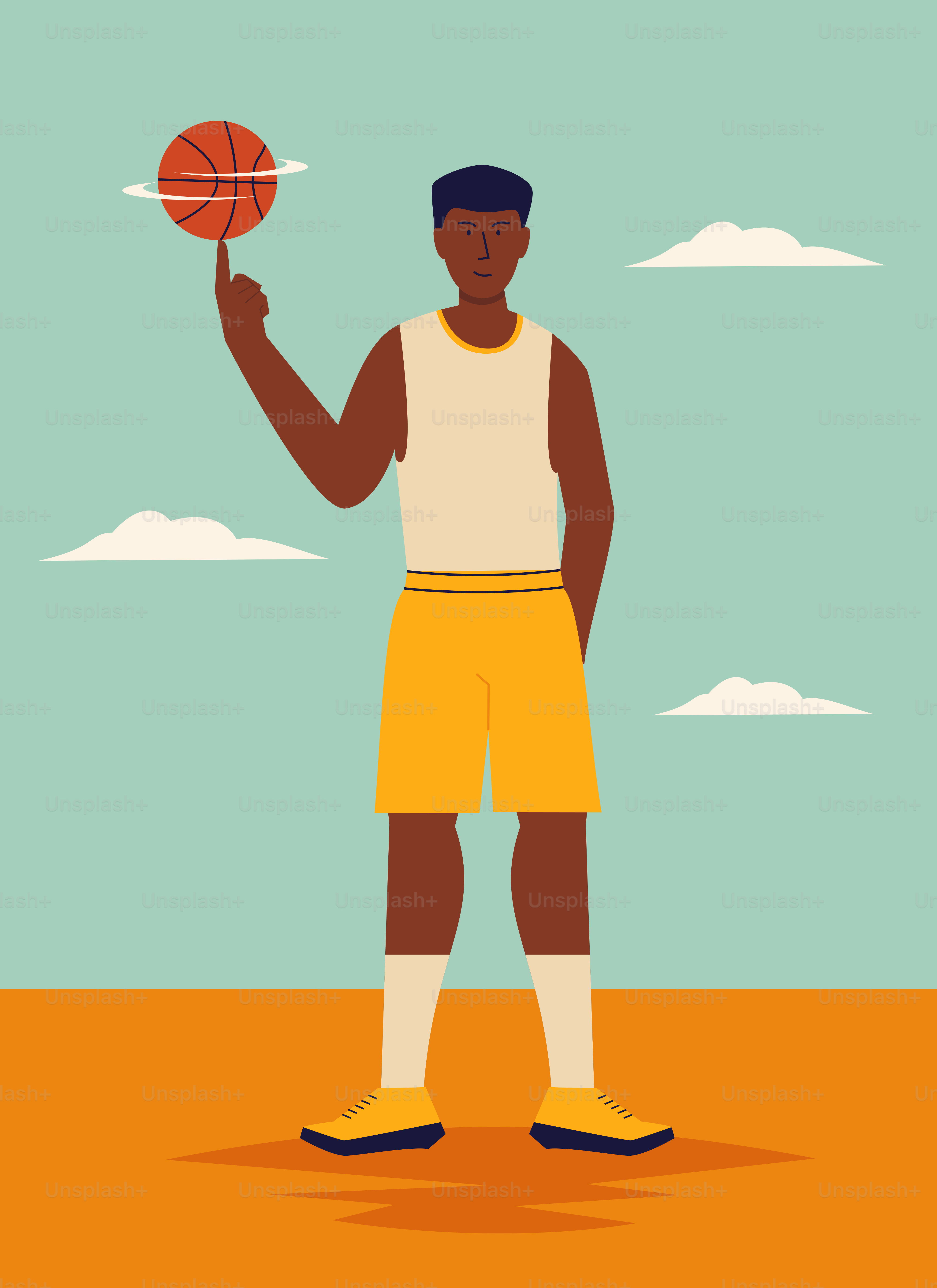 A man holding a basketball in his hand
