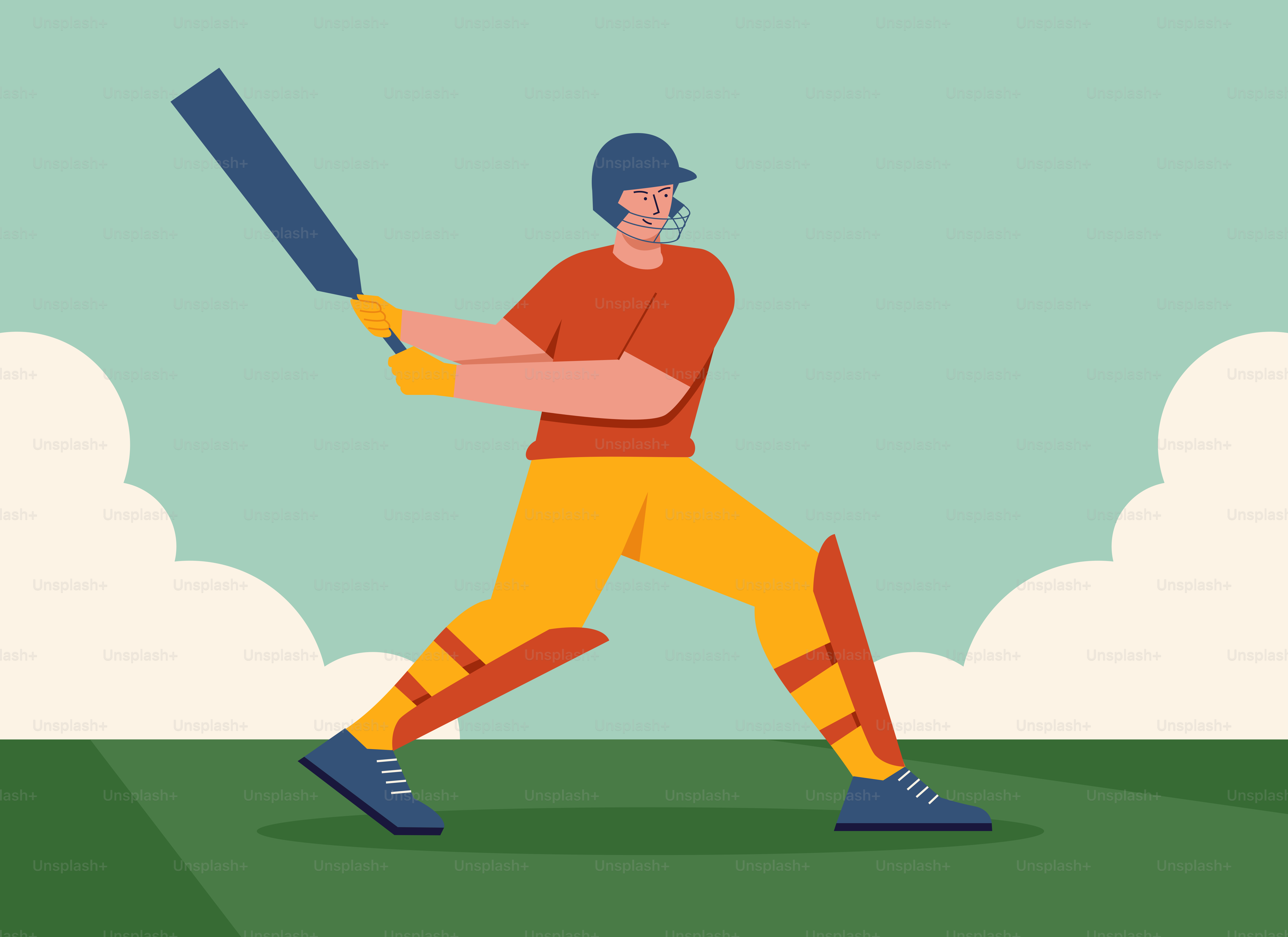 Ein Mann, der einen Baseballschläger auf einem Feld hält