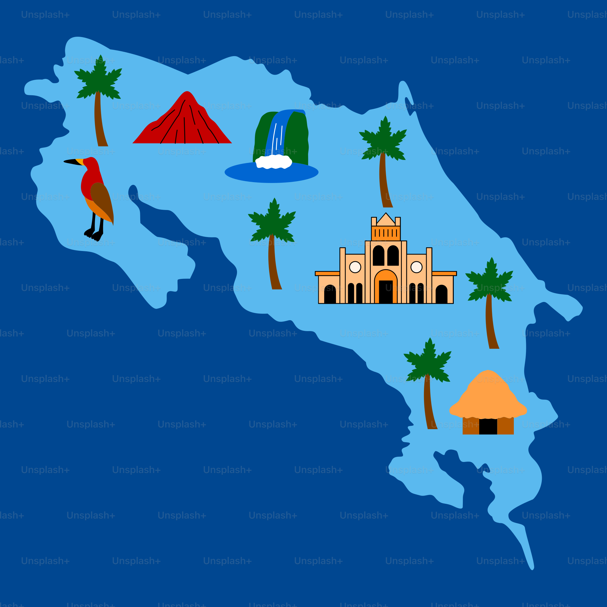 A map of the state of mexico with a bird on it