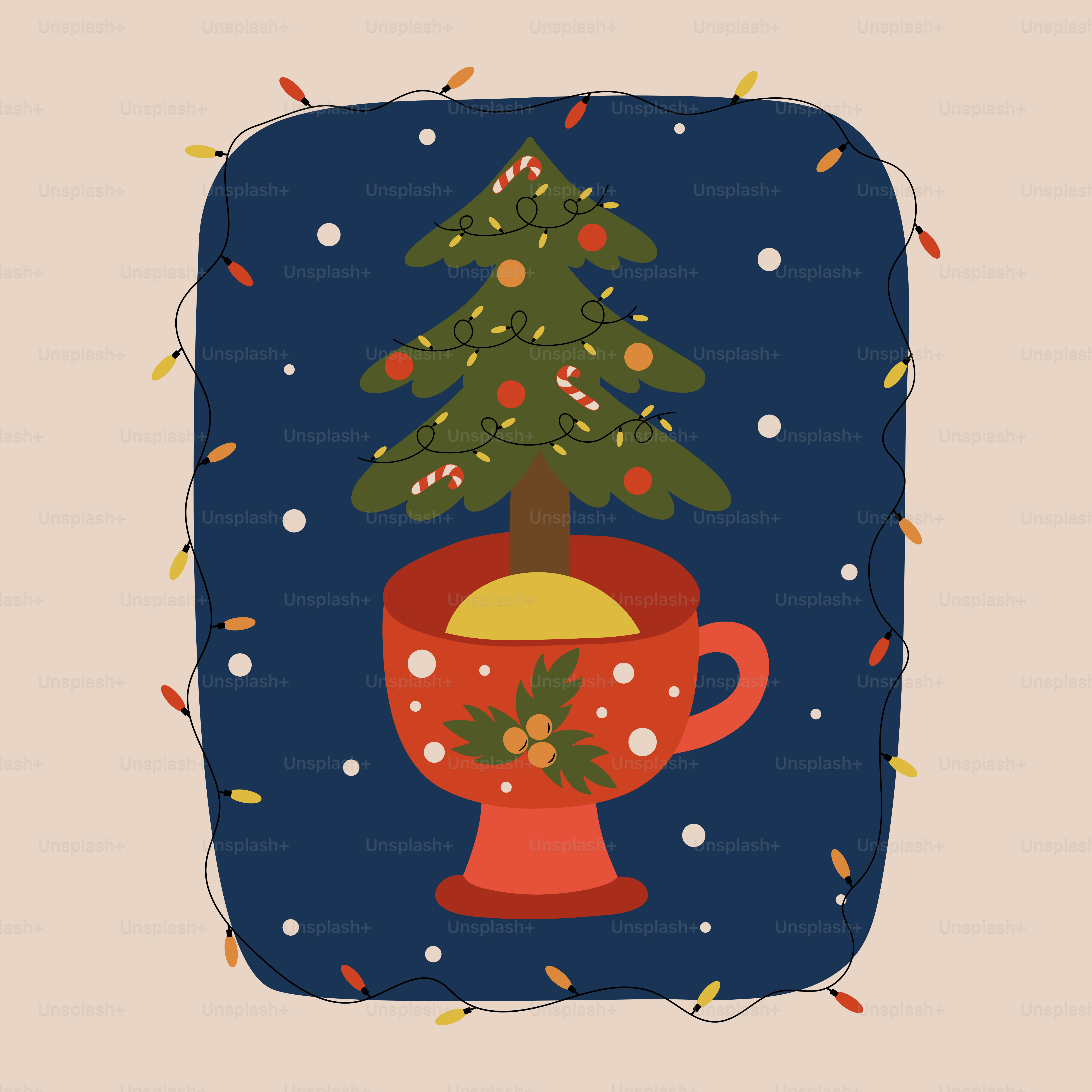Une image d’un sapin de Noël dans une tasse