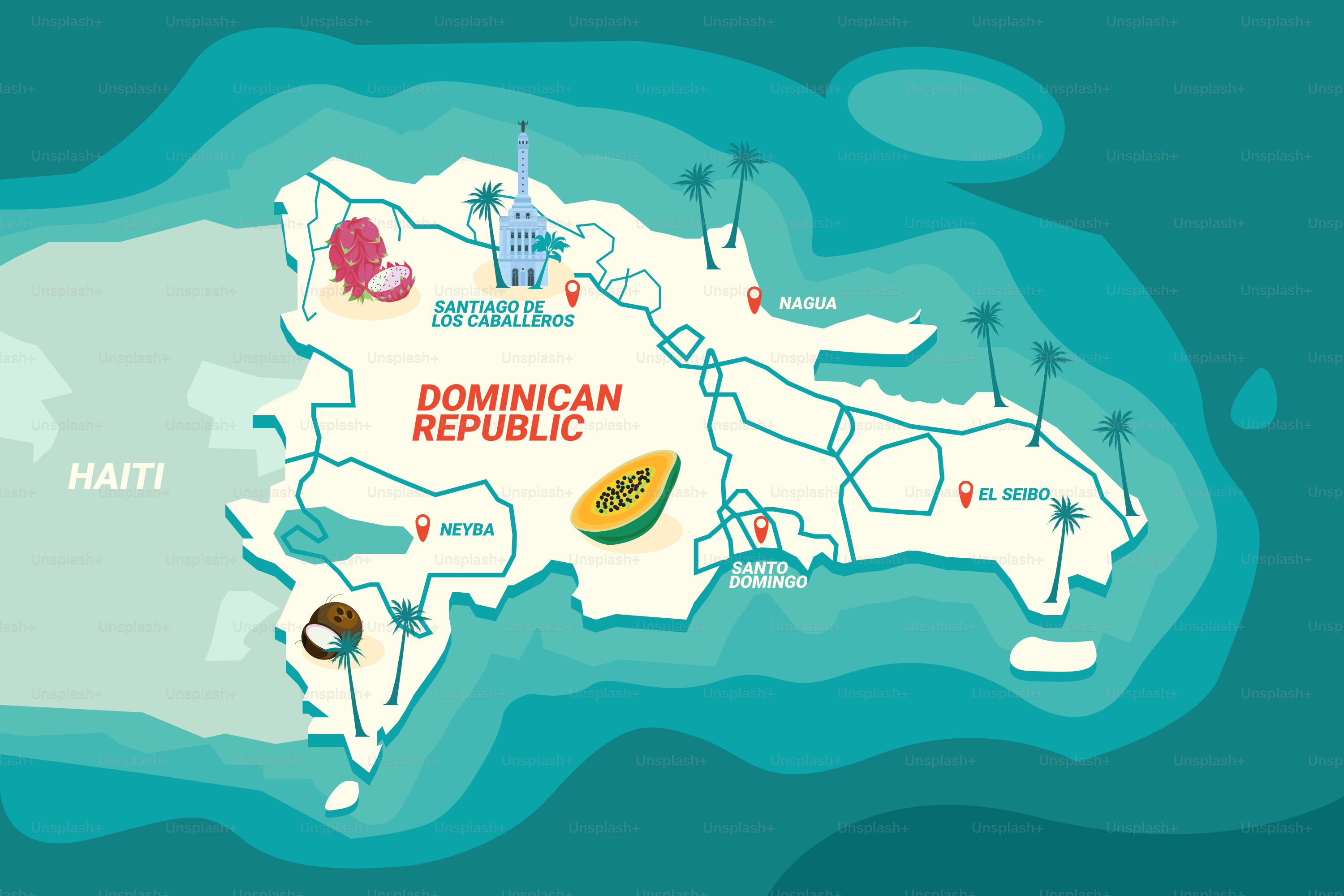 Um mapa da ilha da Jamaica