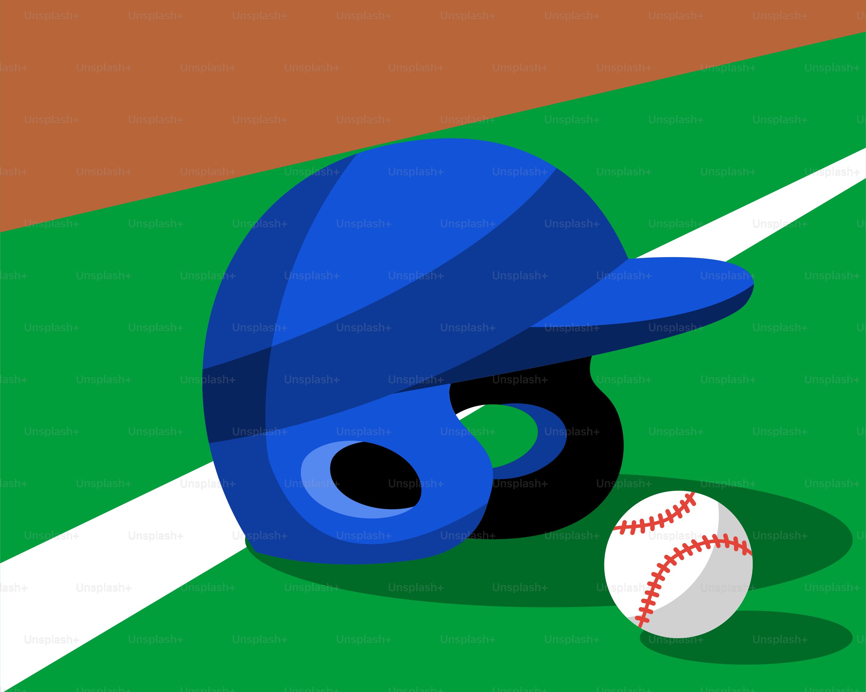 A baseball bat and a ball on a baseball field