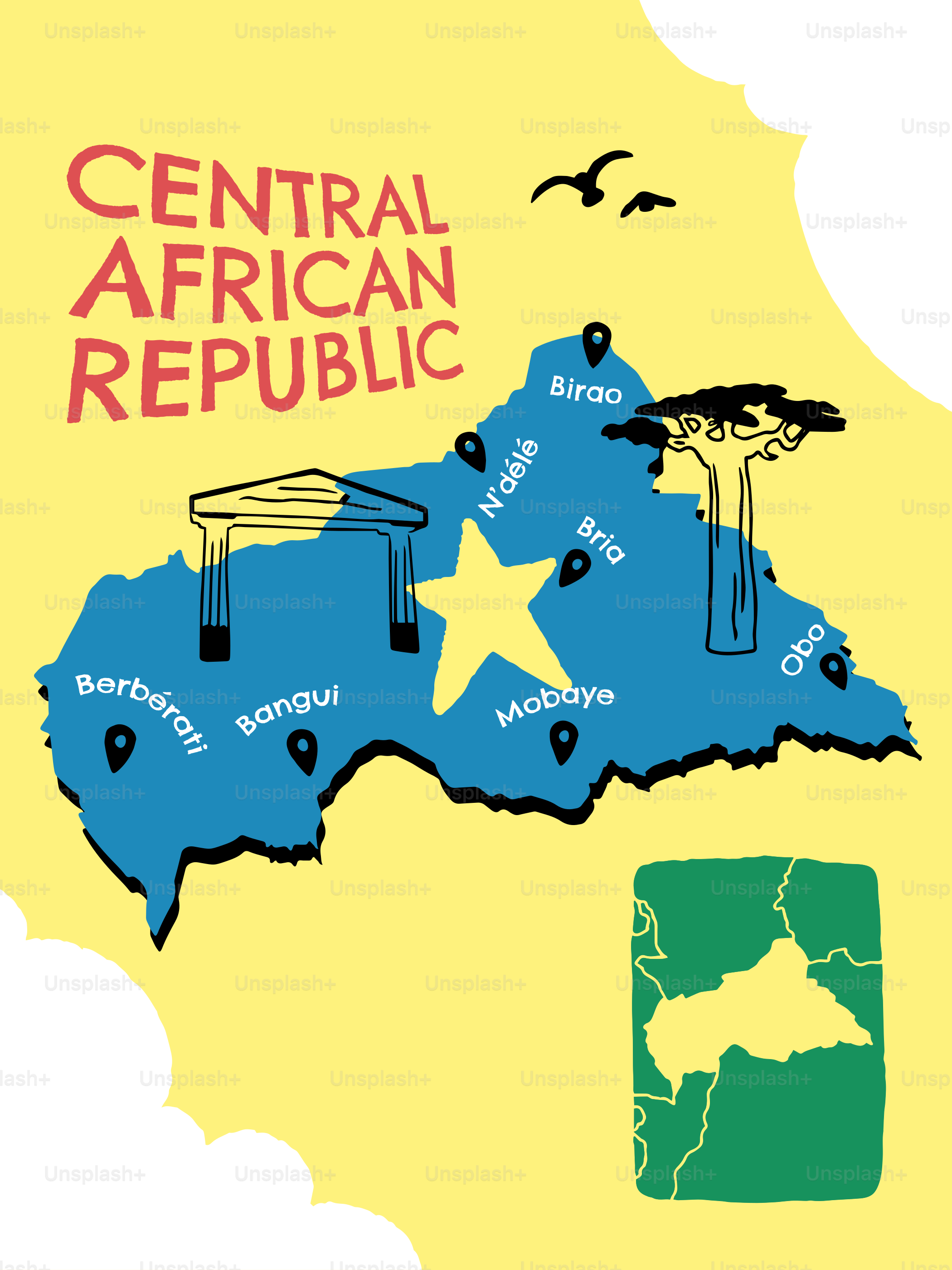 A map of the central african republic
