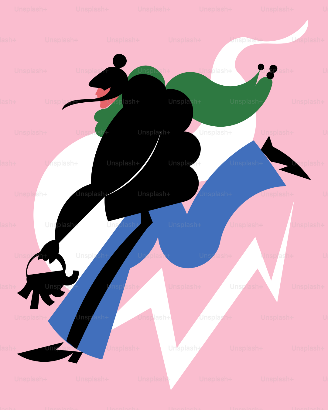 A pink background with a graphic of a man and a woman on top of a