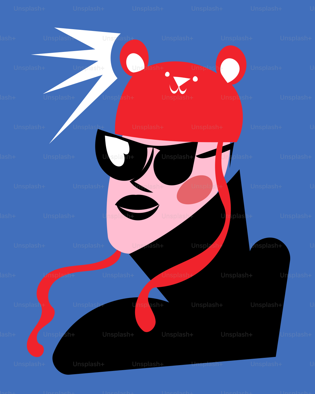 A man wearing a red hat and sunglasses