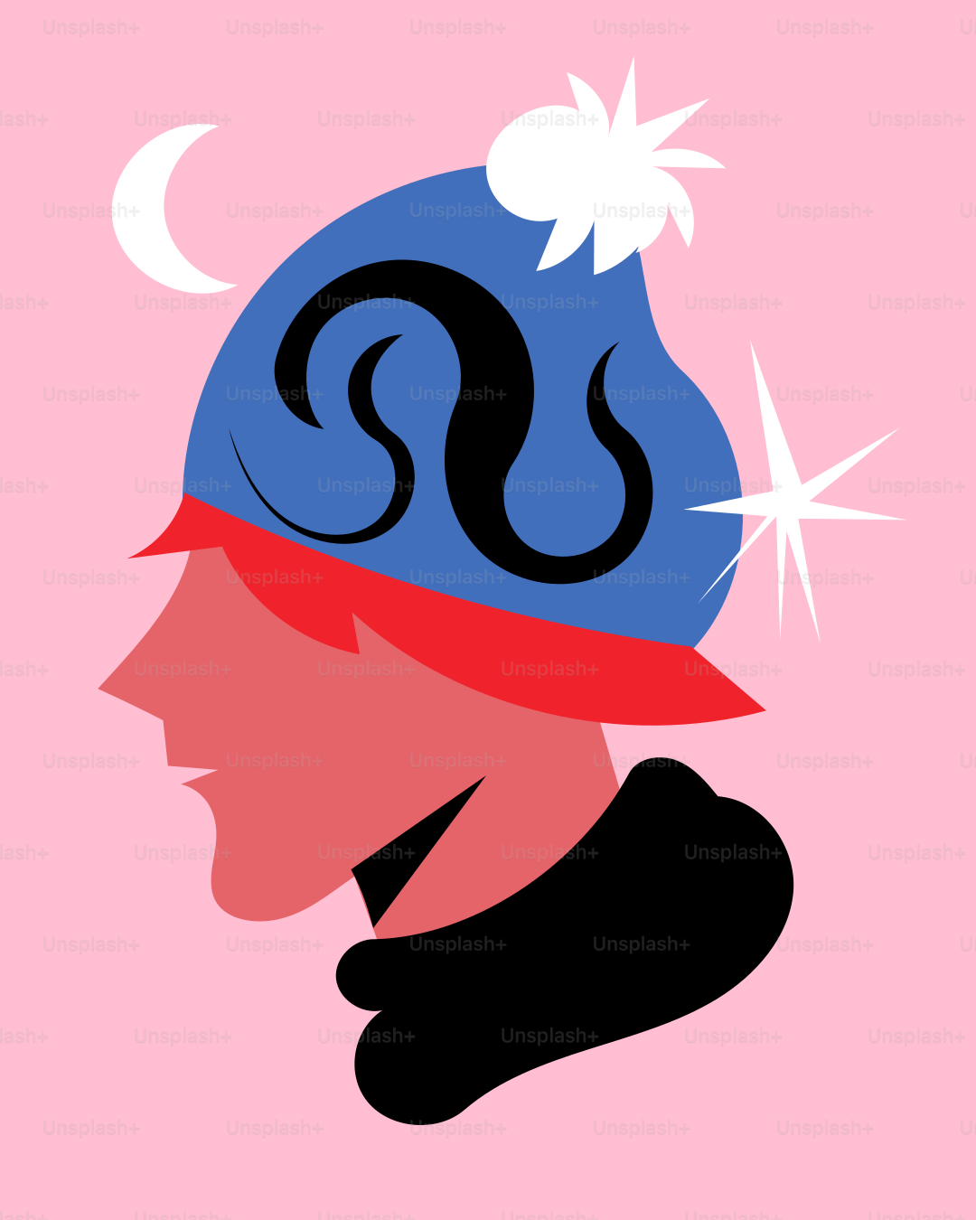 A woman with a hat on her head