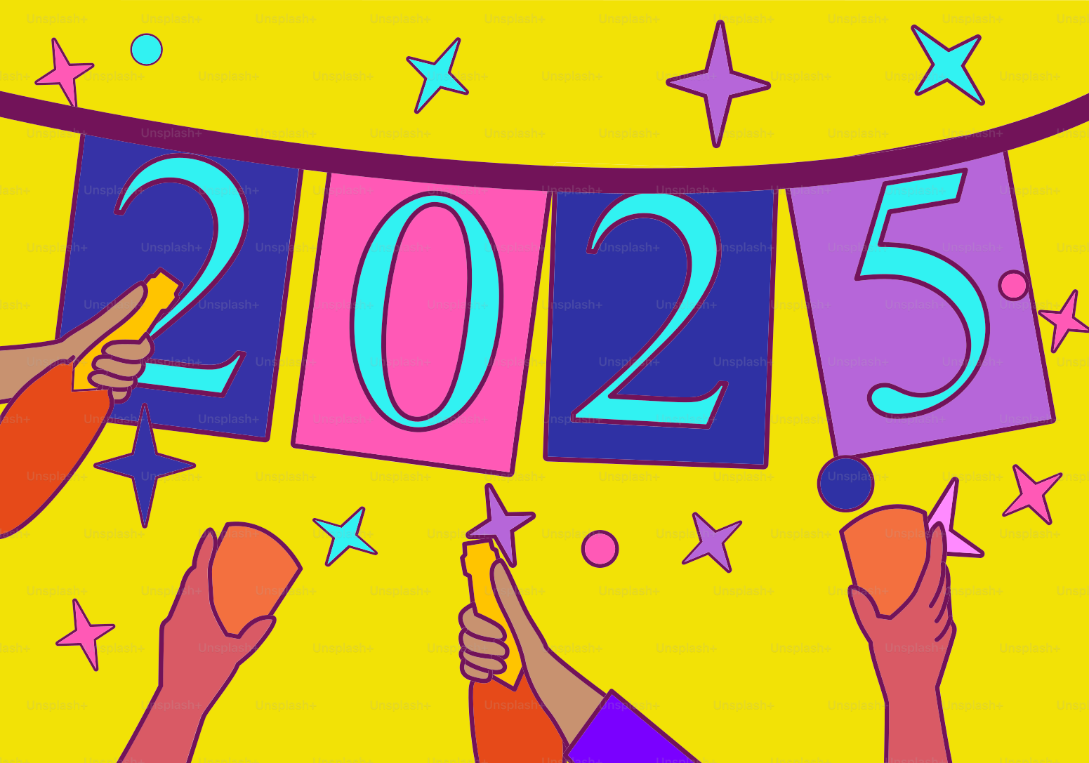 A drawing of people holding up a sign that says 2012