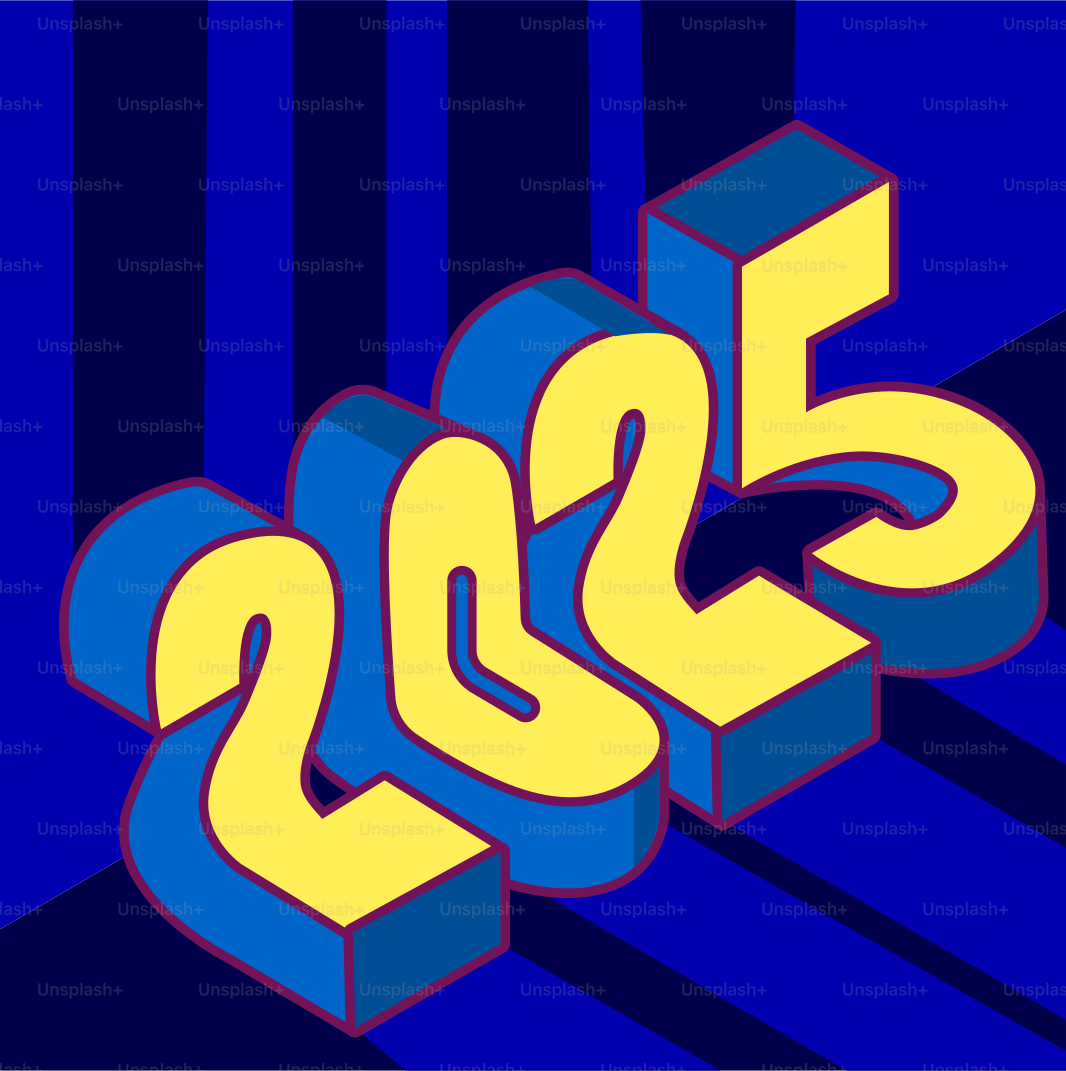 A blue and yellow poster with the word 205 on it