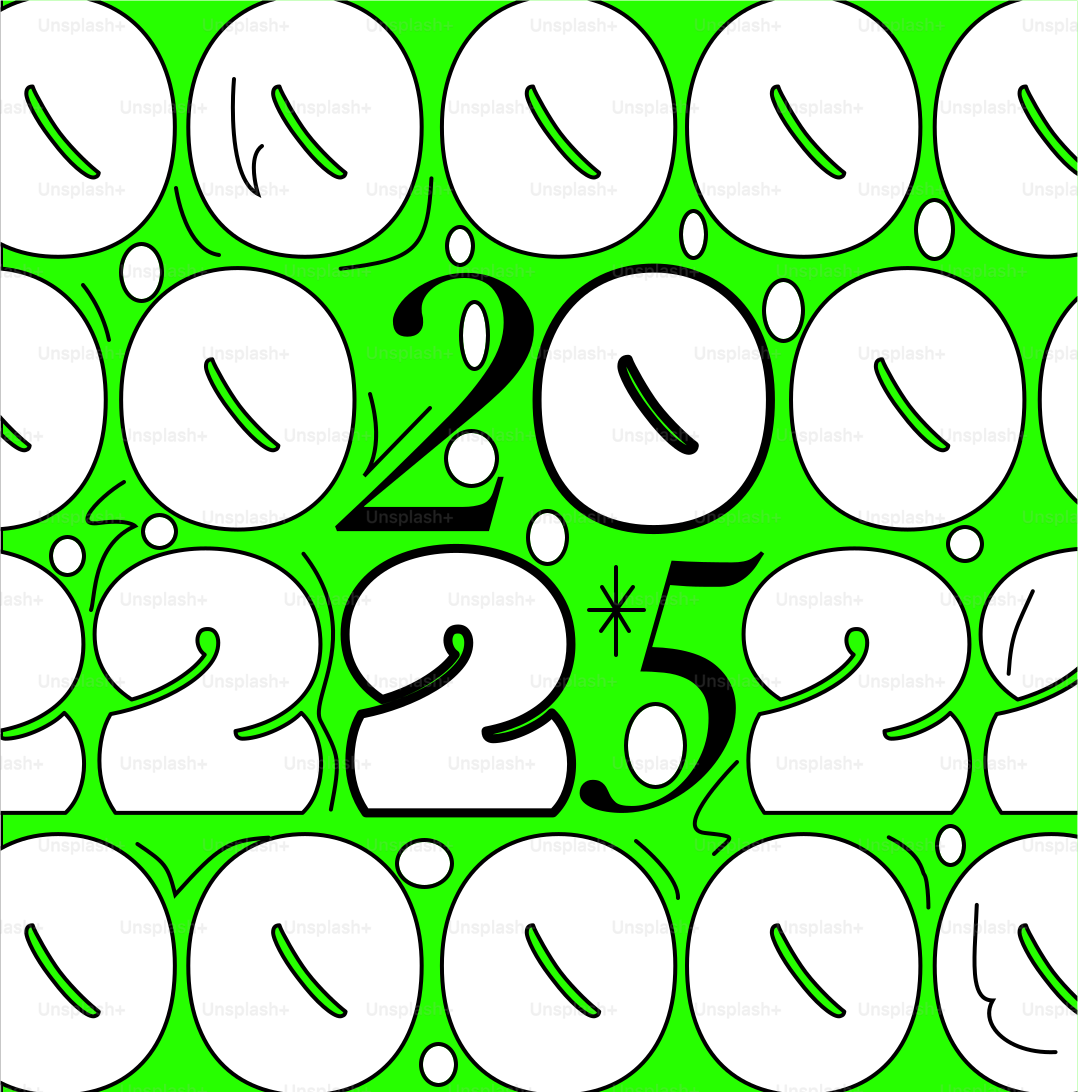 A green background with white numbers and numbers