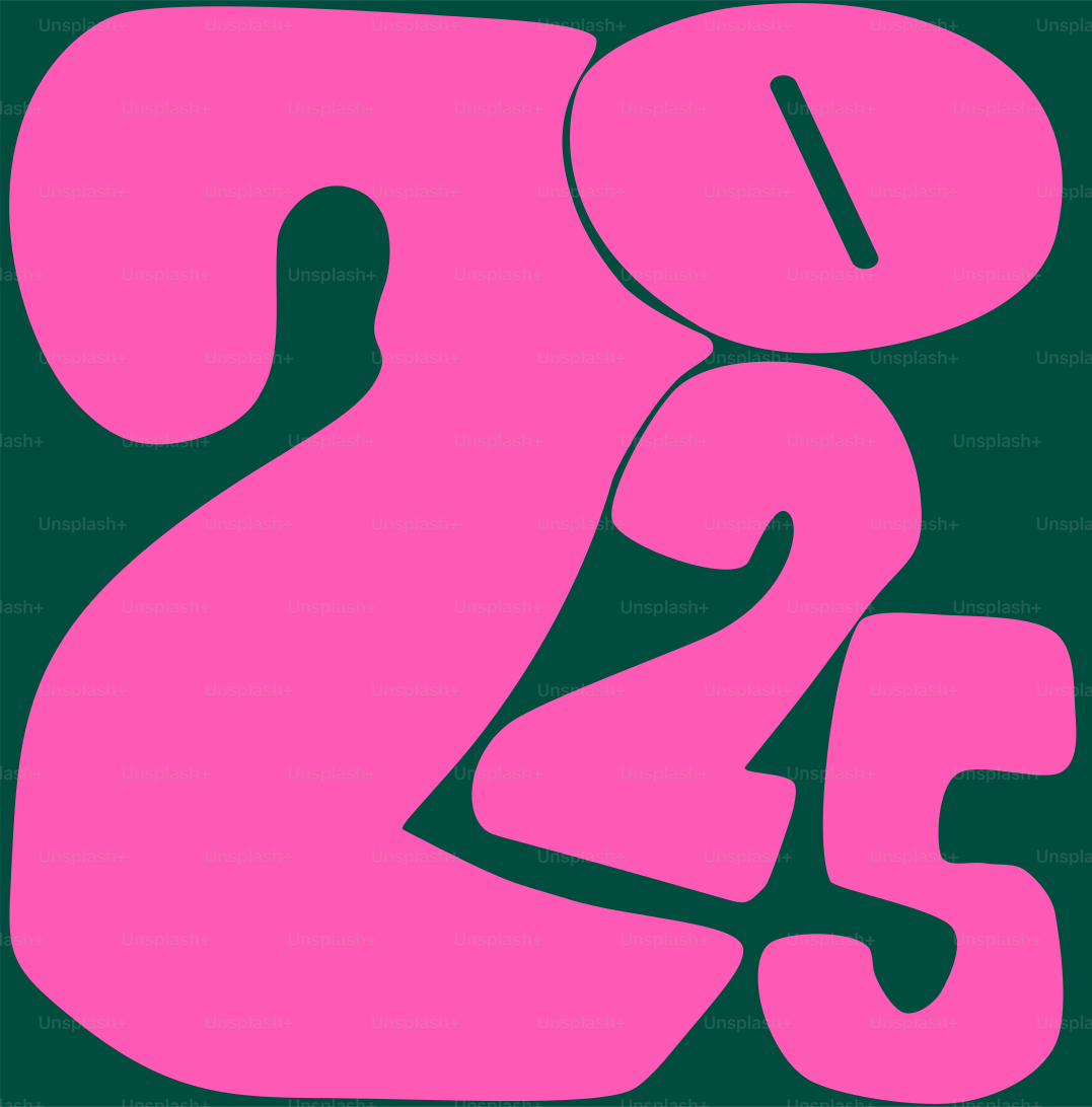 A black and pink poster with the number twenty five