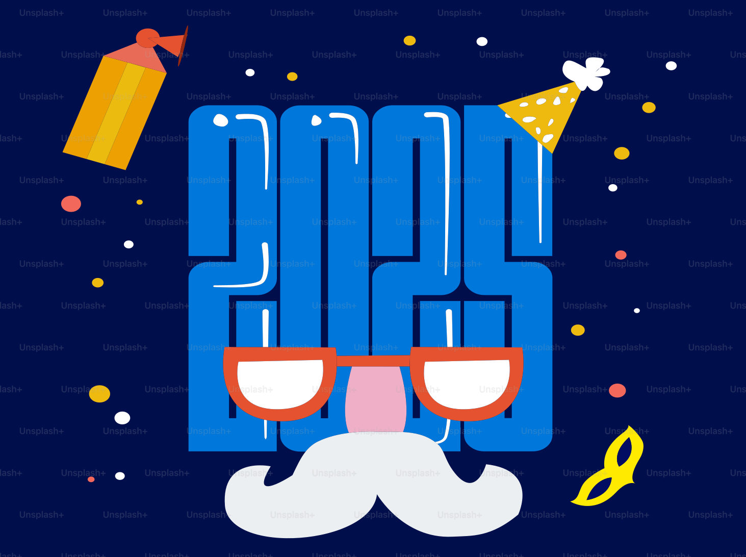 A cartoon character with glasses and a mustache