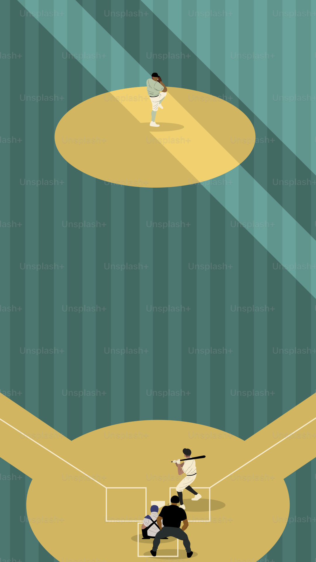 A baseball game is being played on the field