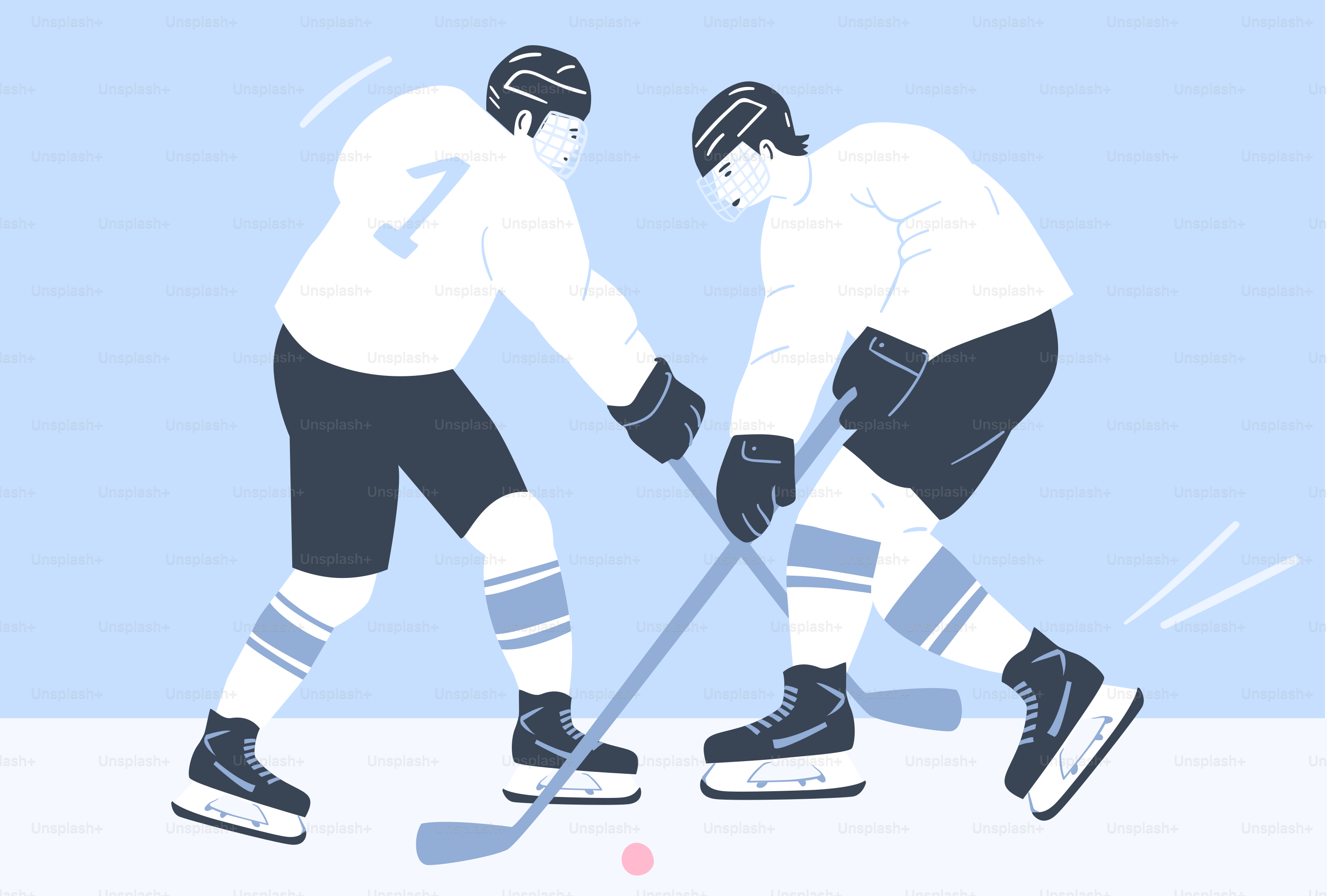Ein paar Männer, die ein Eishockeyspiel spielen