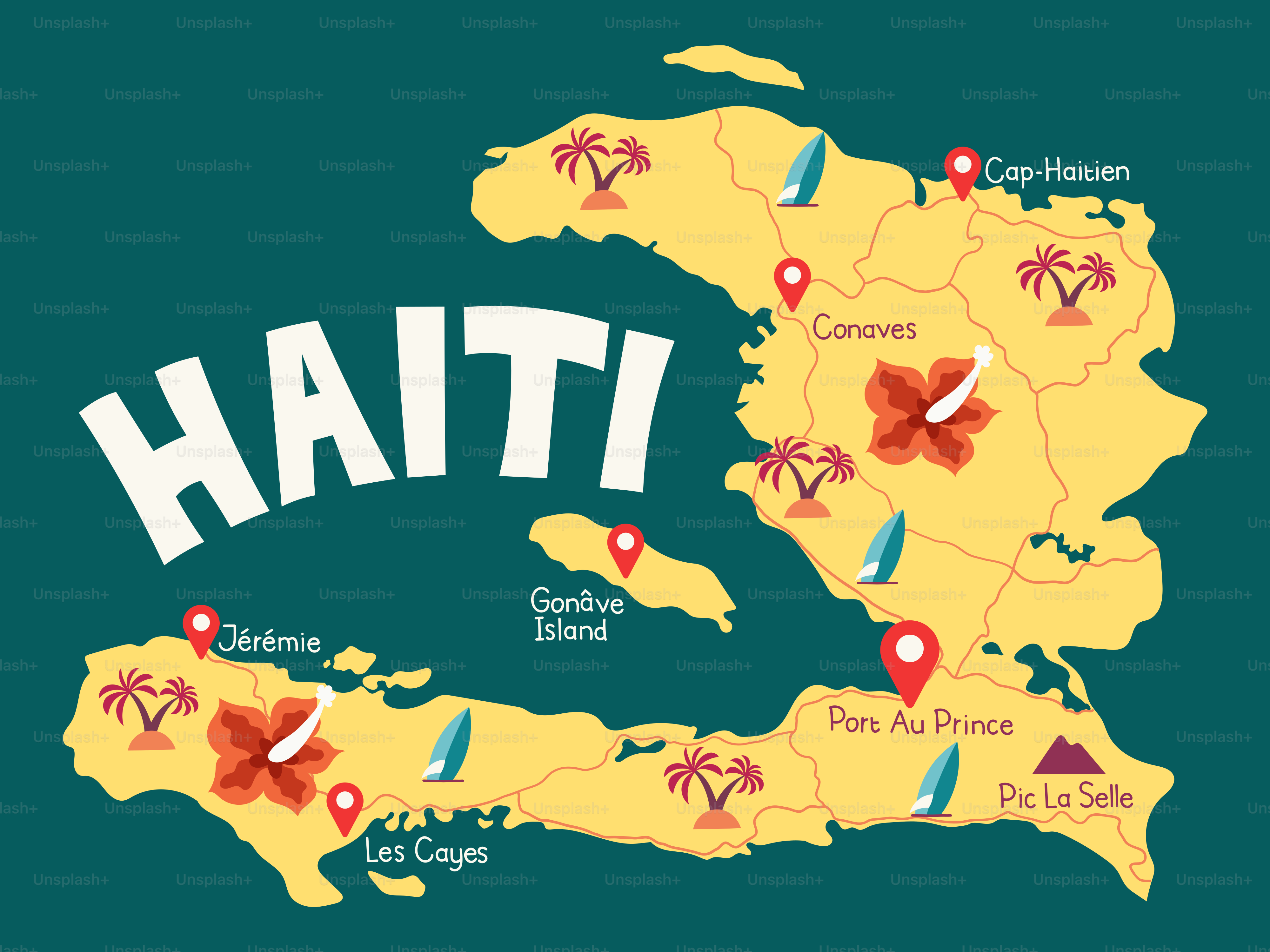 Eine Landkarte der Vereinigten Staaten von Hawaii