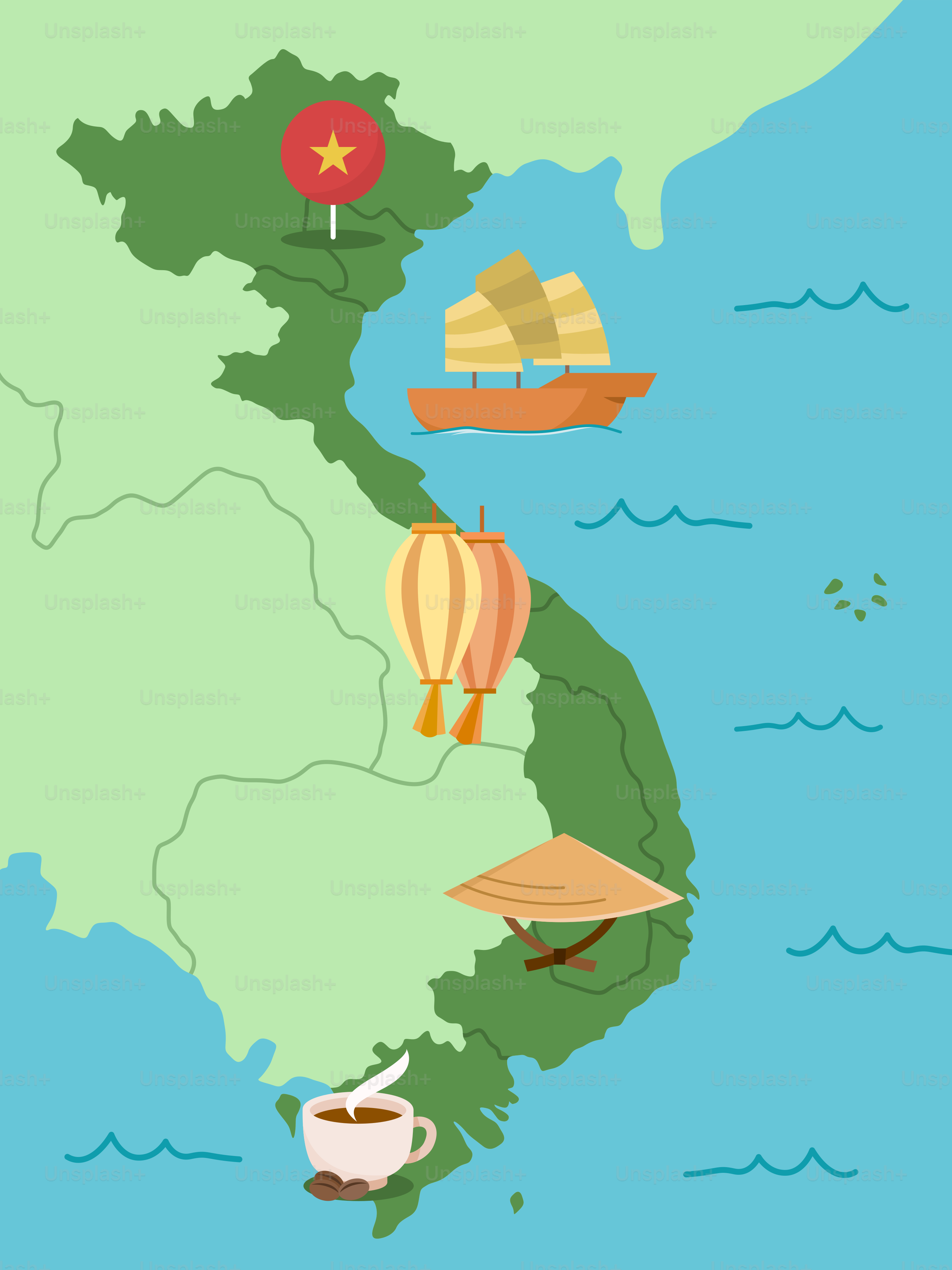 A map of china with a lot of different things on it